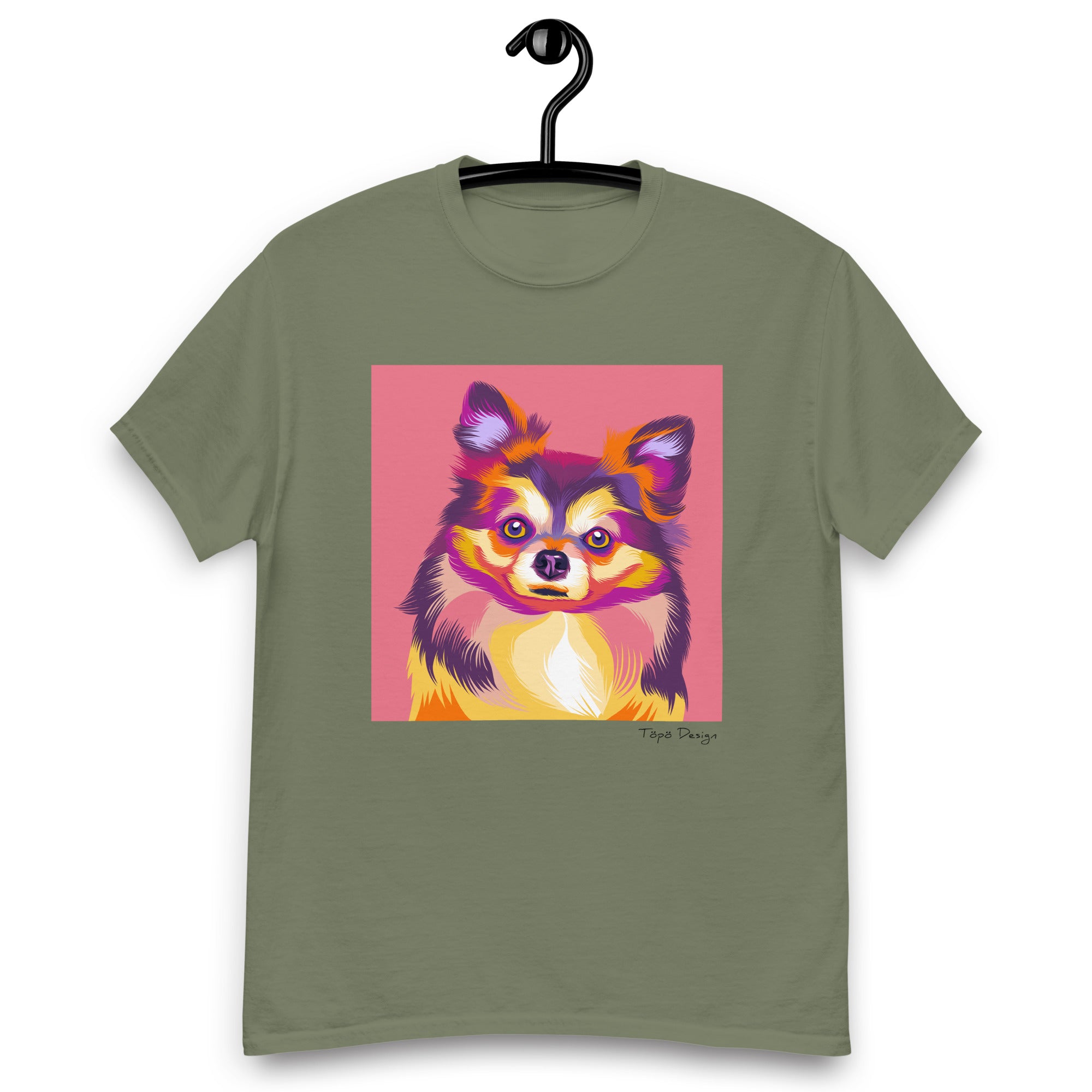 Pitkäkarvainen chihuahua T-paita, Pop Art