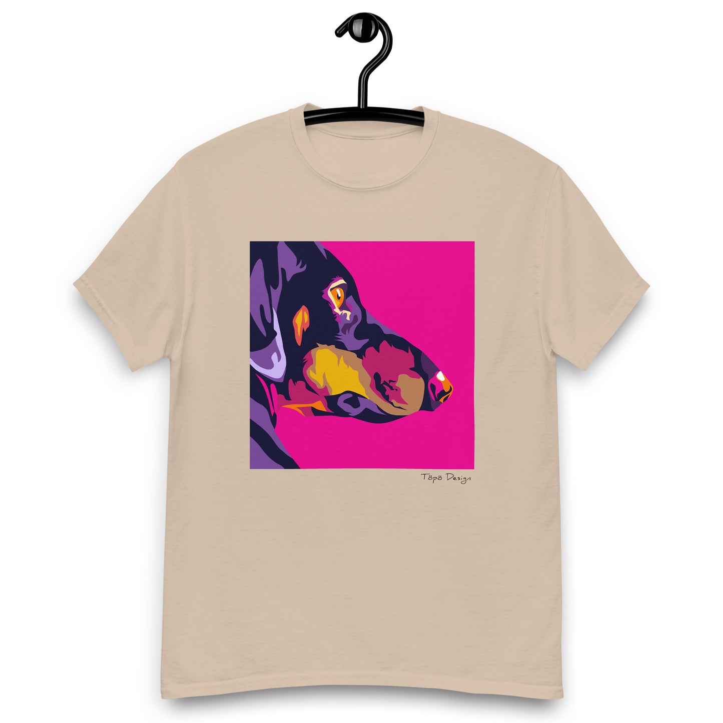 Mäyräkoira sivuprofiili T-paita, Pop Art