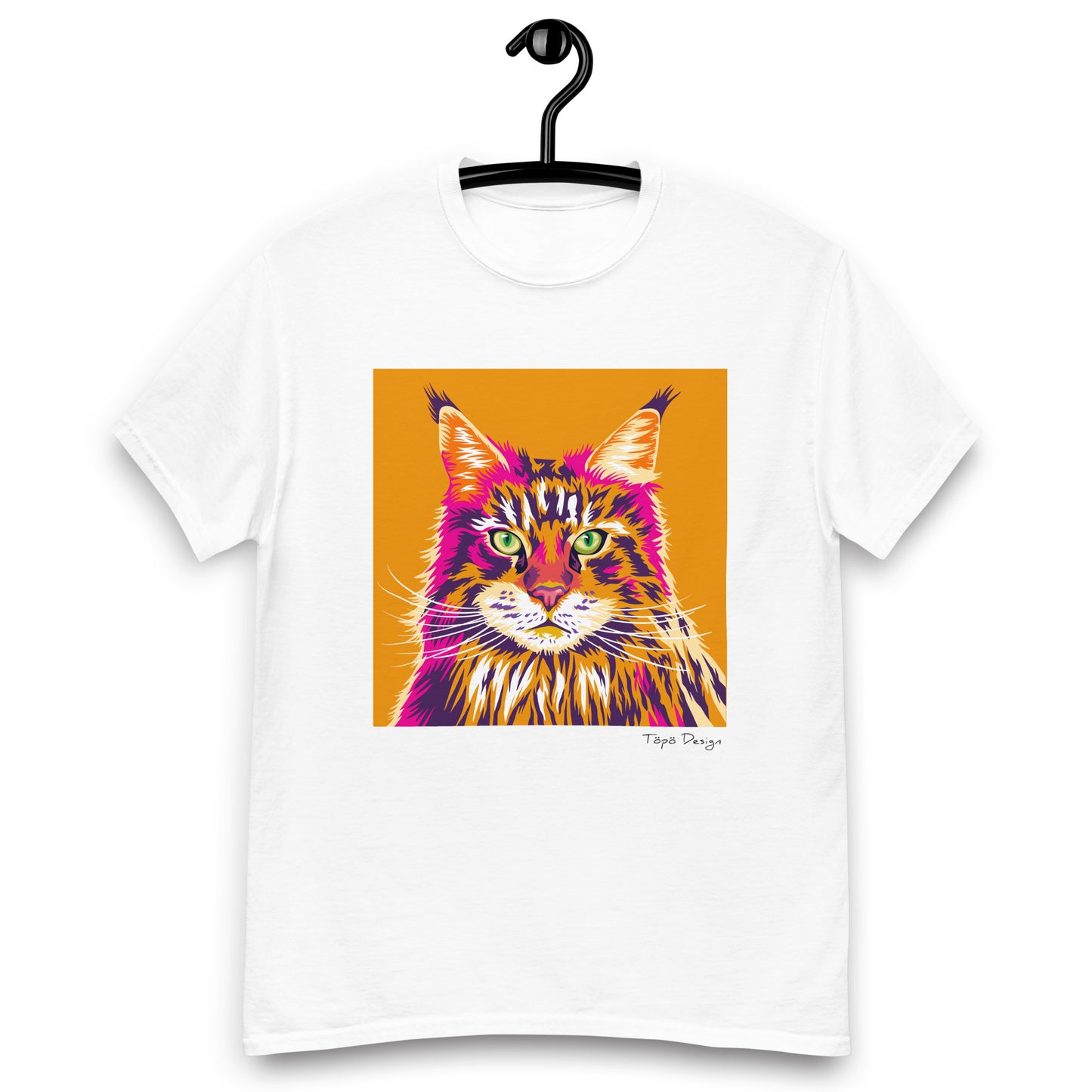 Maine Coon kissa T-paita, Pop Art