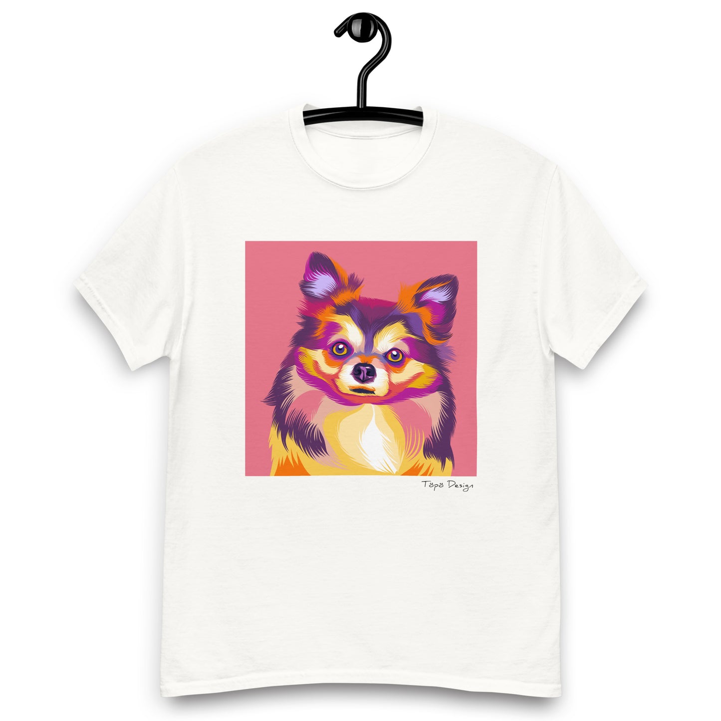 Pitkäkarvainen chihuahua T-paita, Pop Art