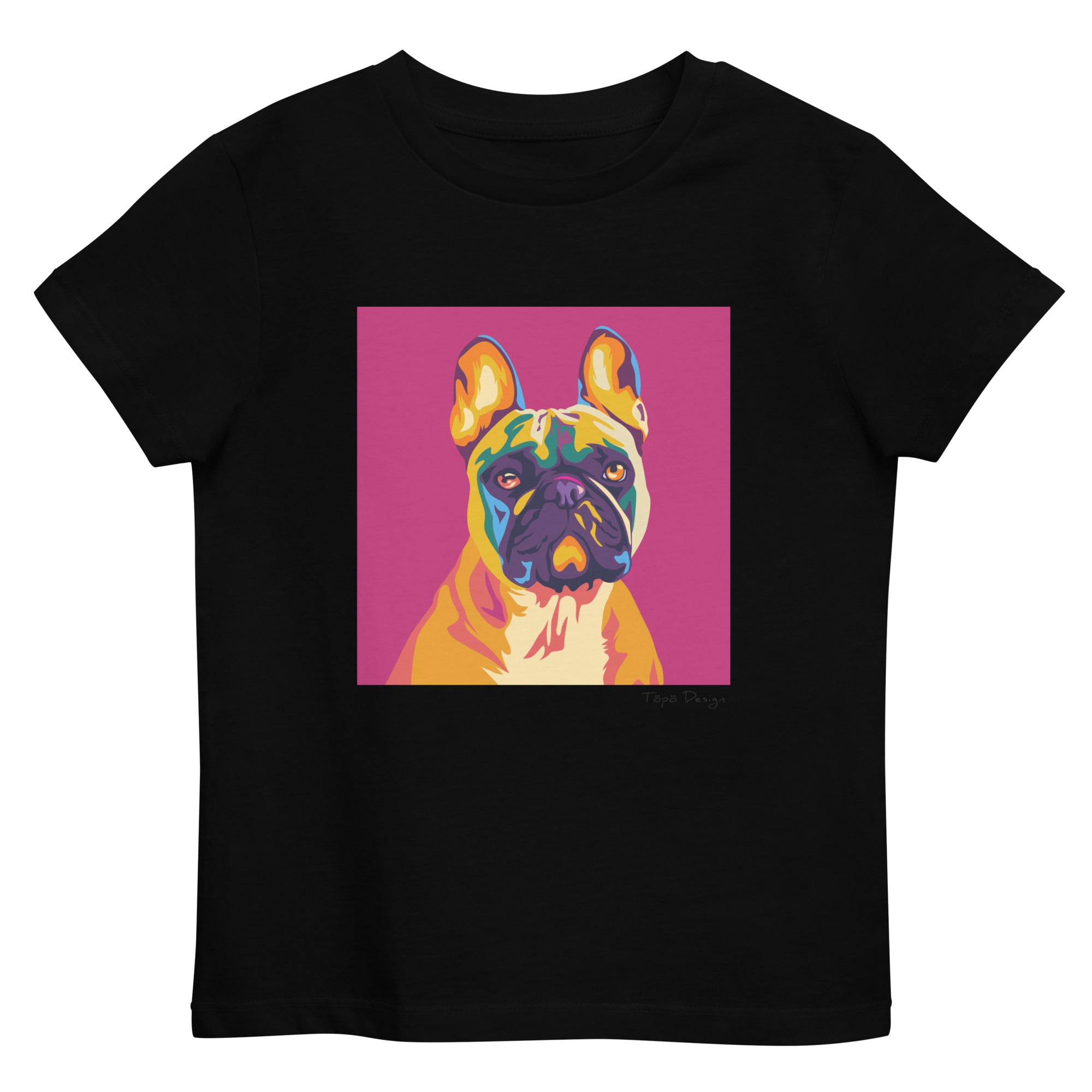 Ranskanbulldoggi lasten T-paita, Pop Art