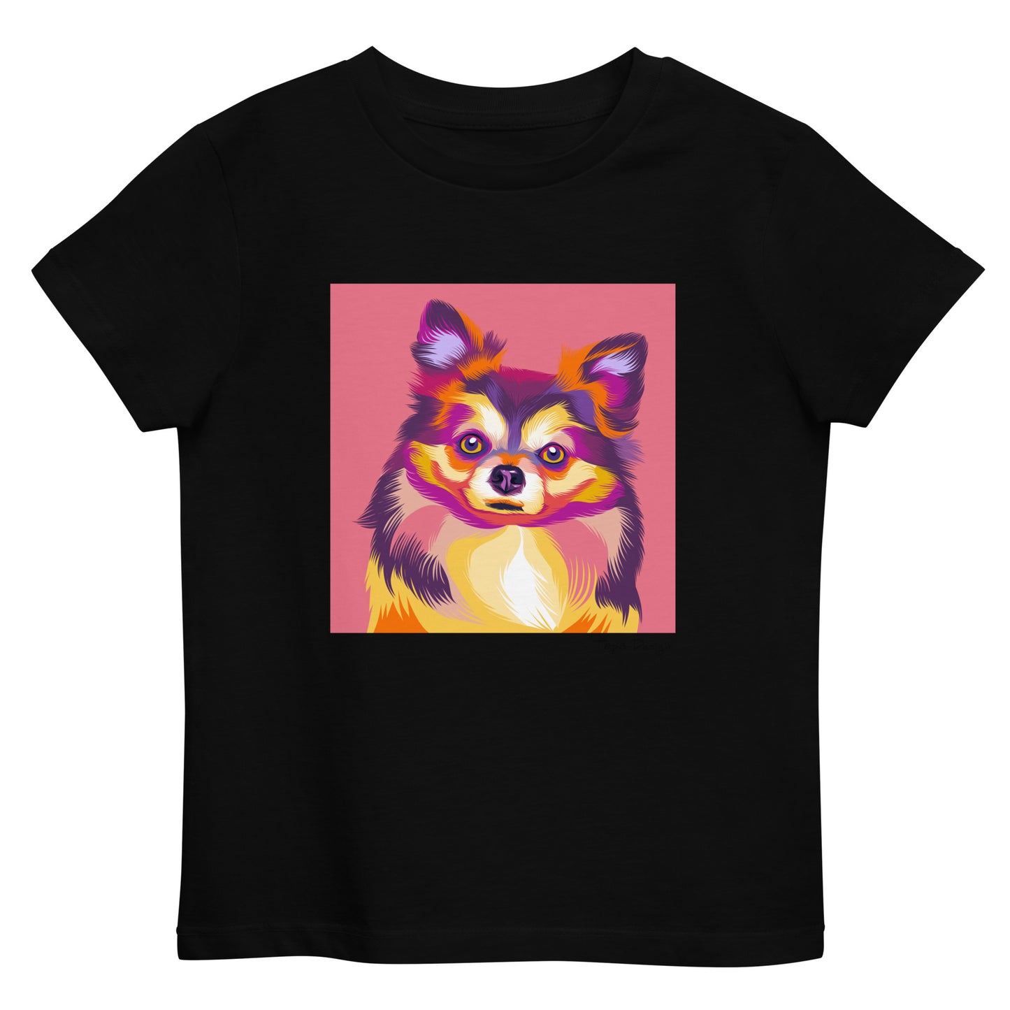 Pitkäkarvainen chihuahua lasten T-paita, Pop Art