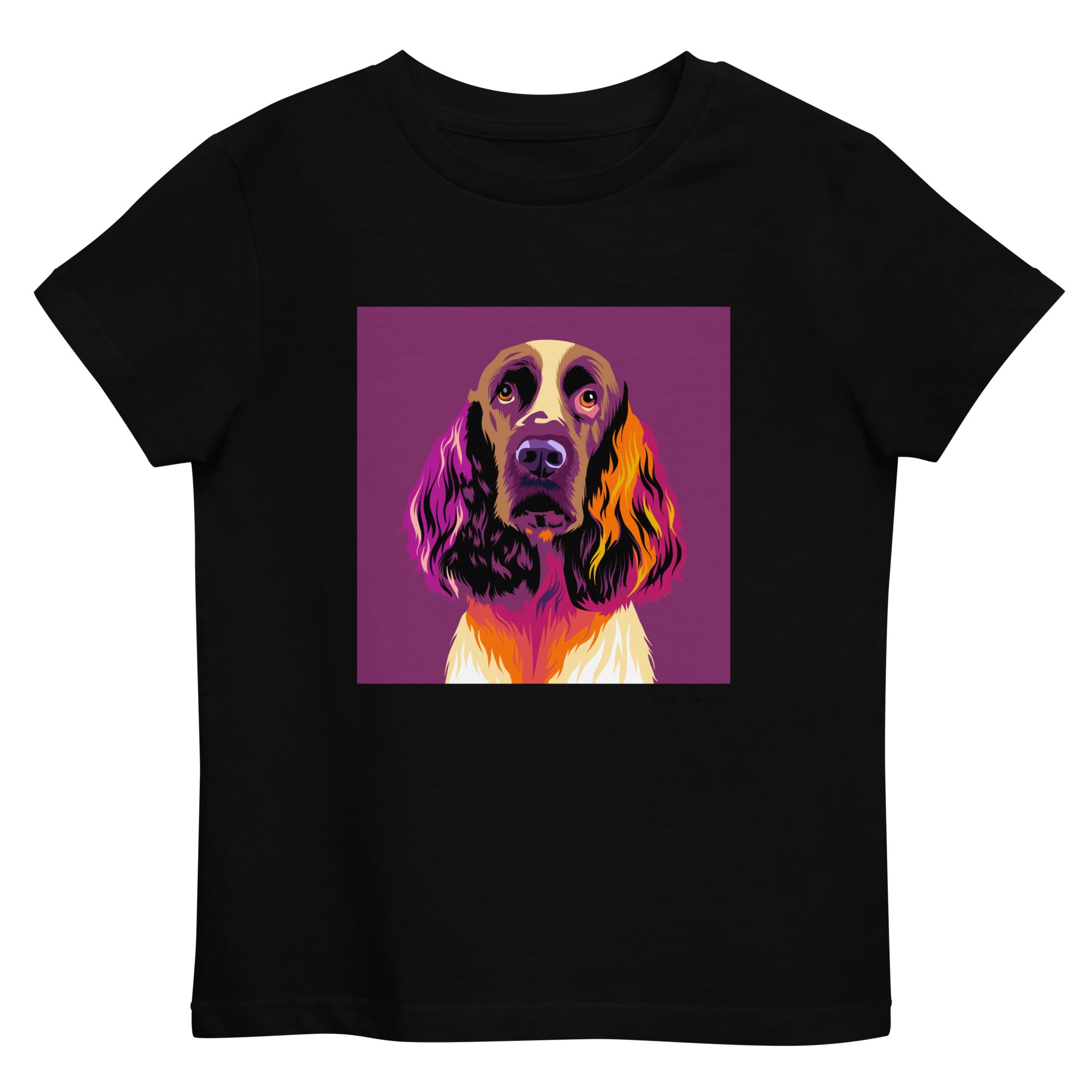 Englanninspringerspanieli lasten T-paita, Pop Art
