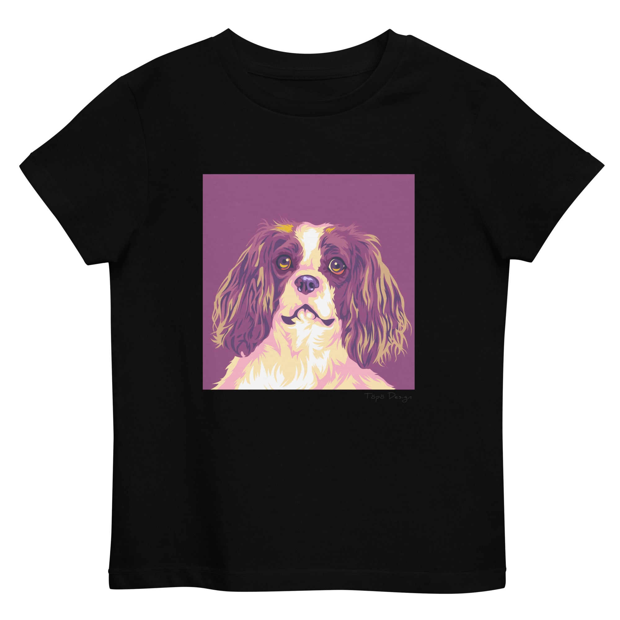 Cavalierkingcharlesinspanieli lasten T-paita, Pop Art
