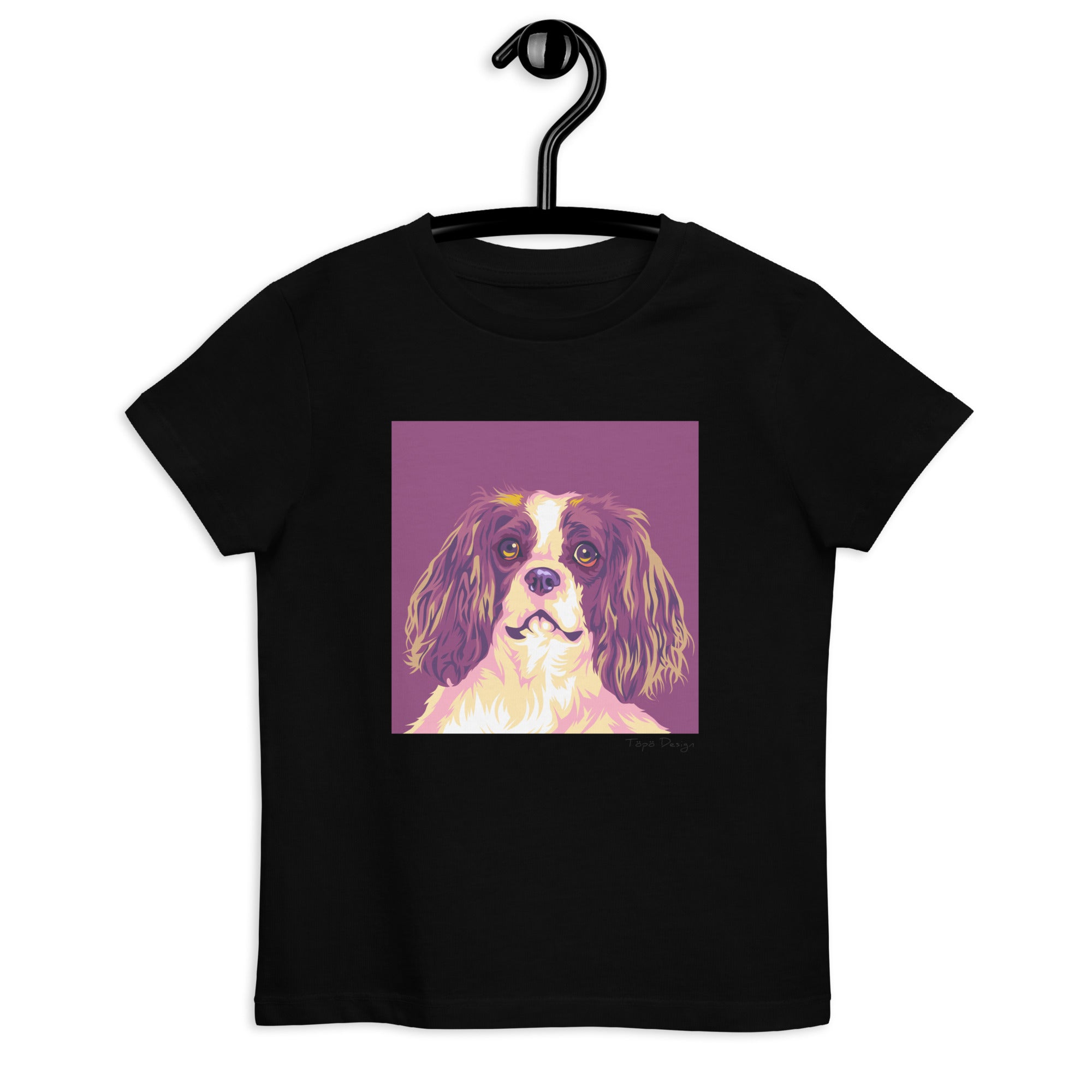 Cavalierkingcharlesinspanieli lasten T-paita, Pop Art