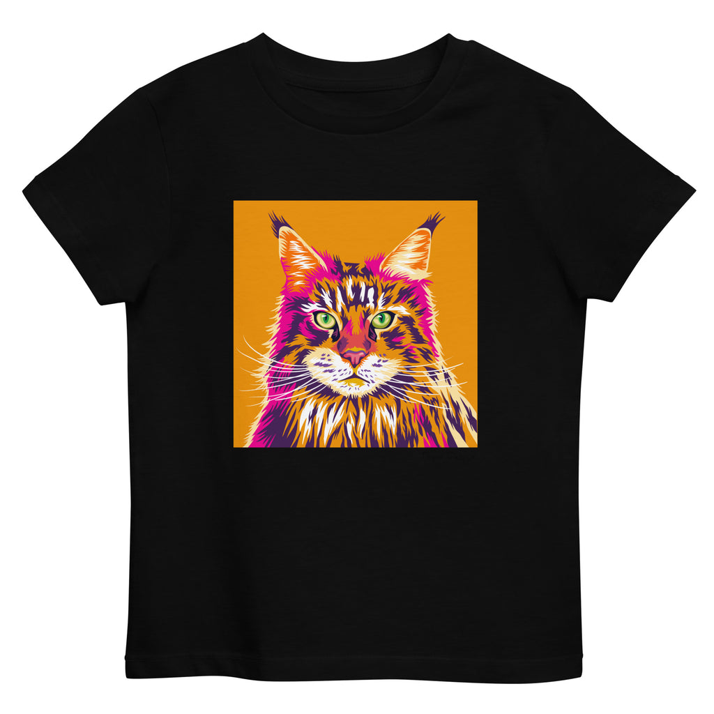 Maine coon lasten T-paita, Pop Art