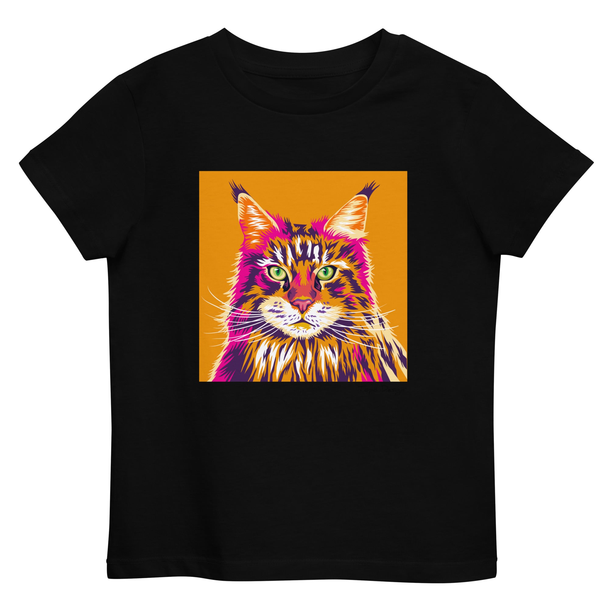 Maine coon lasten T-paita, Pop Art