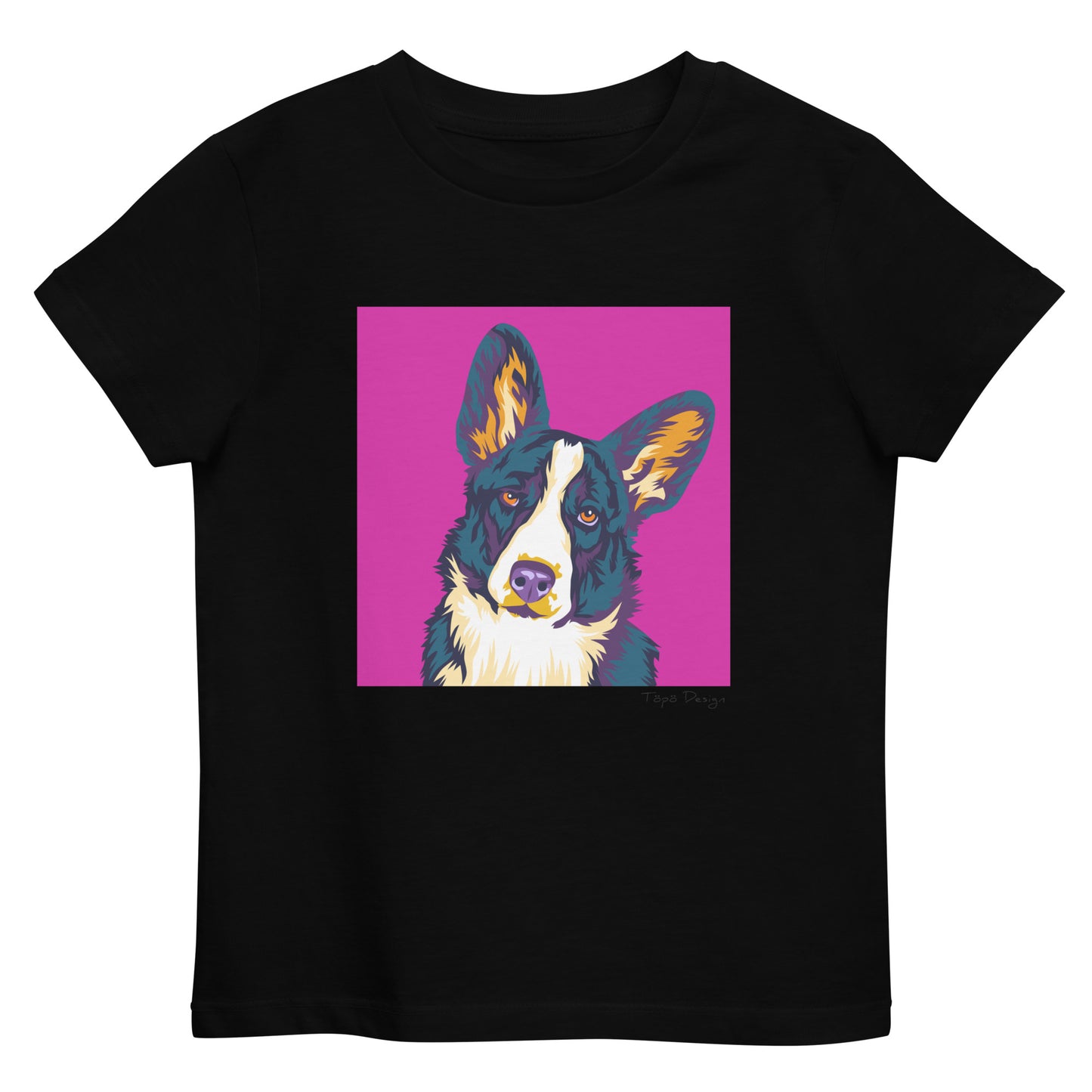 Welsh corgi cardigan Lasten T-paita, Pop Art
