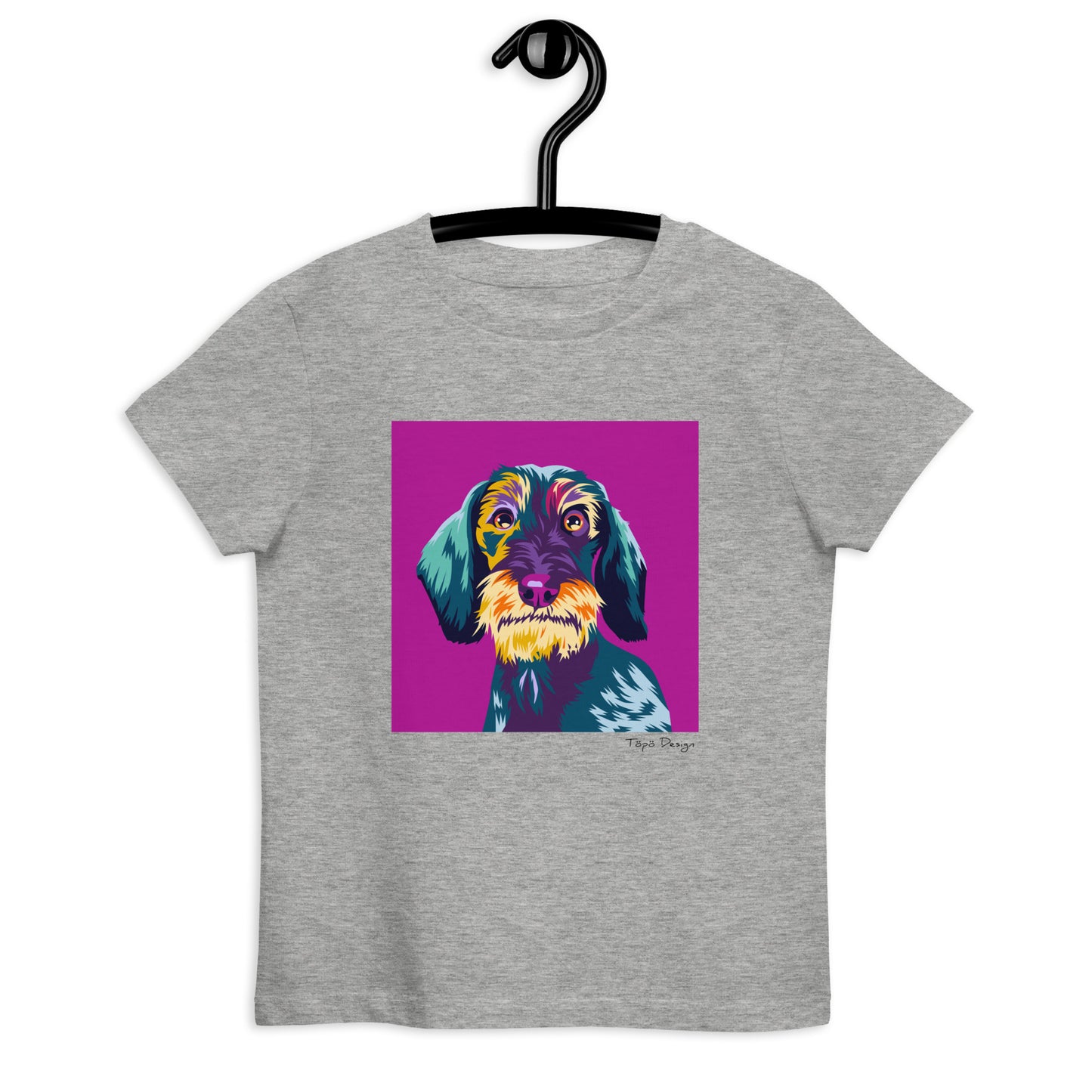 Karkeakarvainen mäyräkoira lasten T-paita, Pop Art