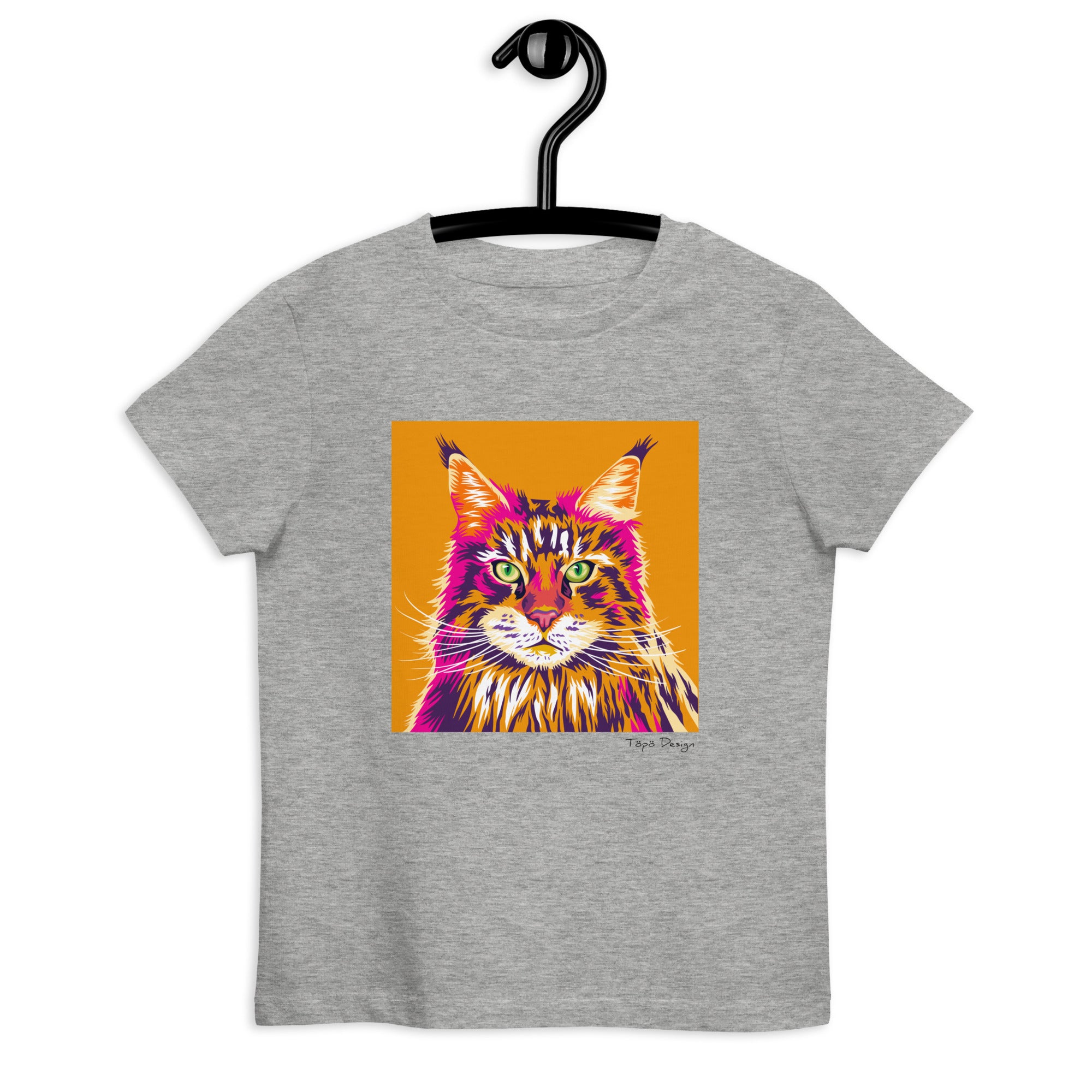 Maine coon lasten T-paita, Pop Art