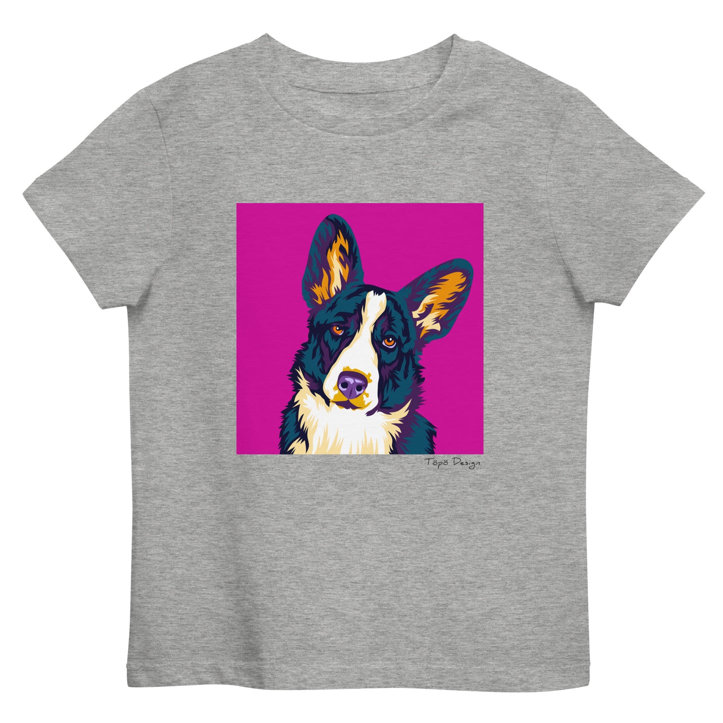 Welsh corgi cardigan Lasten T-paita, Pop Art