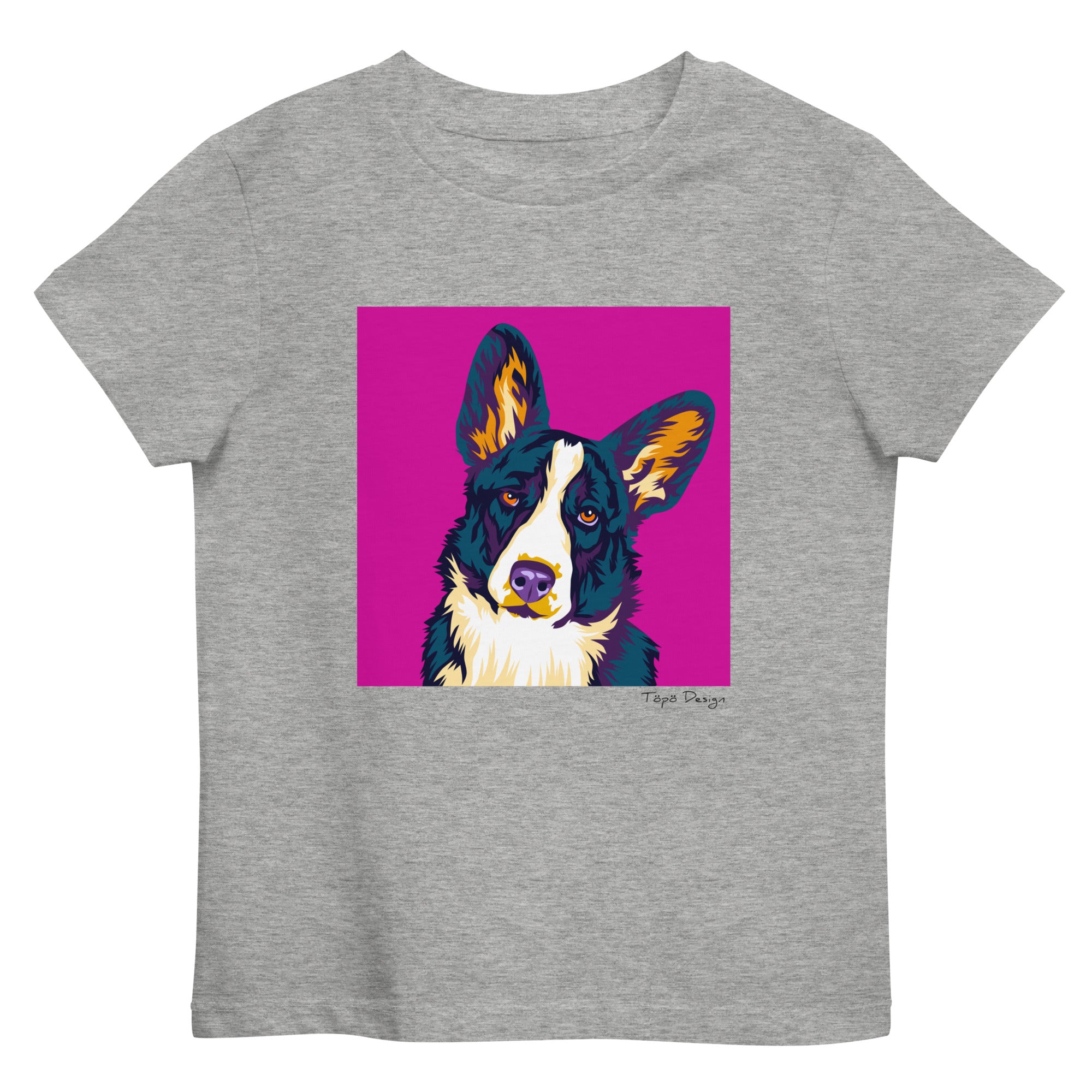 Welsh corgi cardigan Lasten T-paita, Pop Art