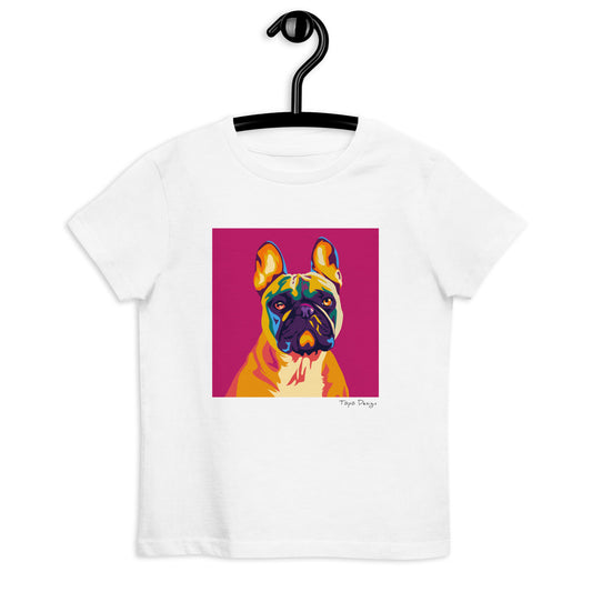 Ranskanbulldoggi lasten T-paita, Pop Art