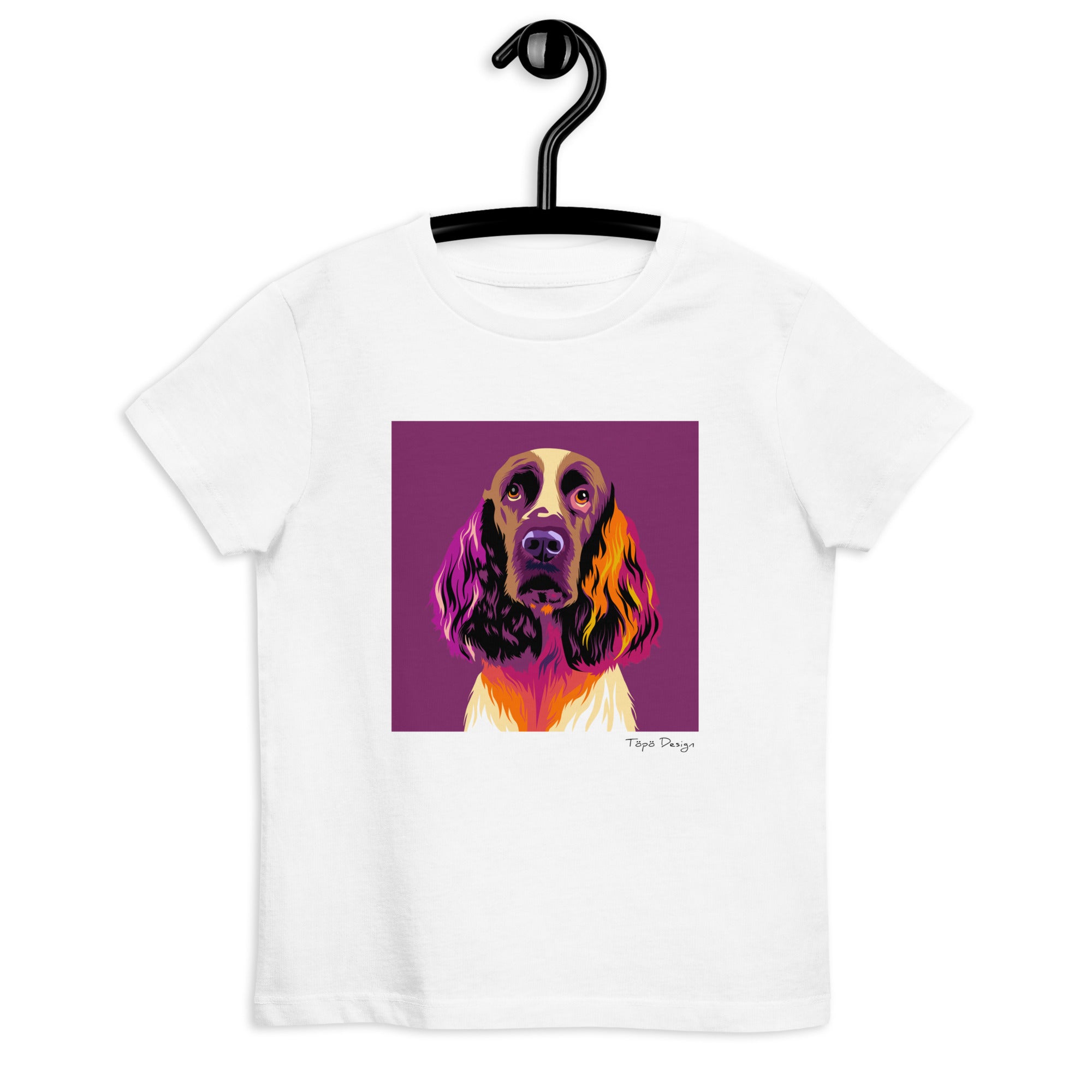 Englanninspringerspanieli lasten T-paita, Pop Art