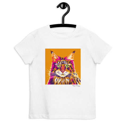 Maine coon lasten T-paita, Pop Art