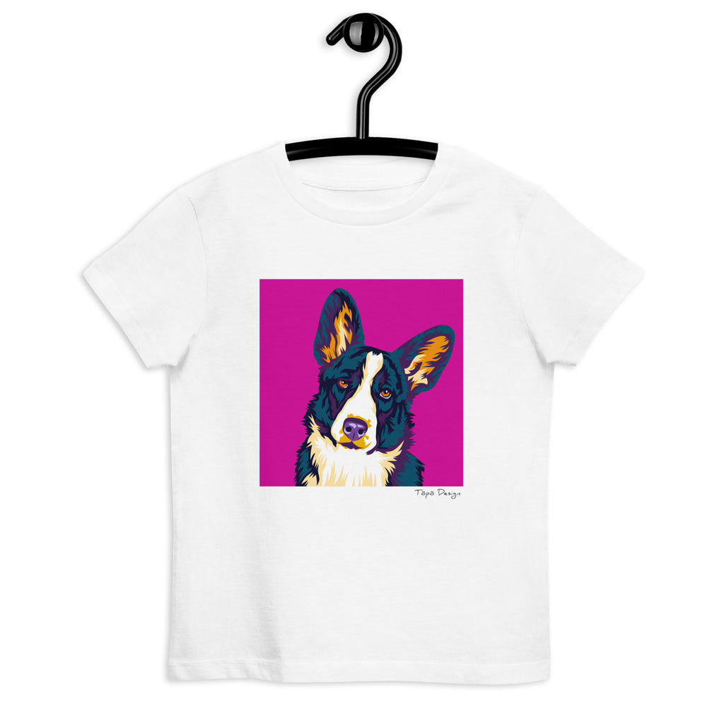 Welsh corgi cardigan Lasten T-paita, Pop Art