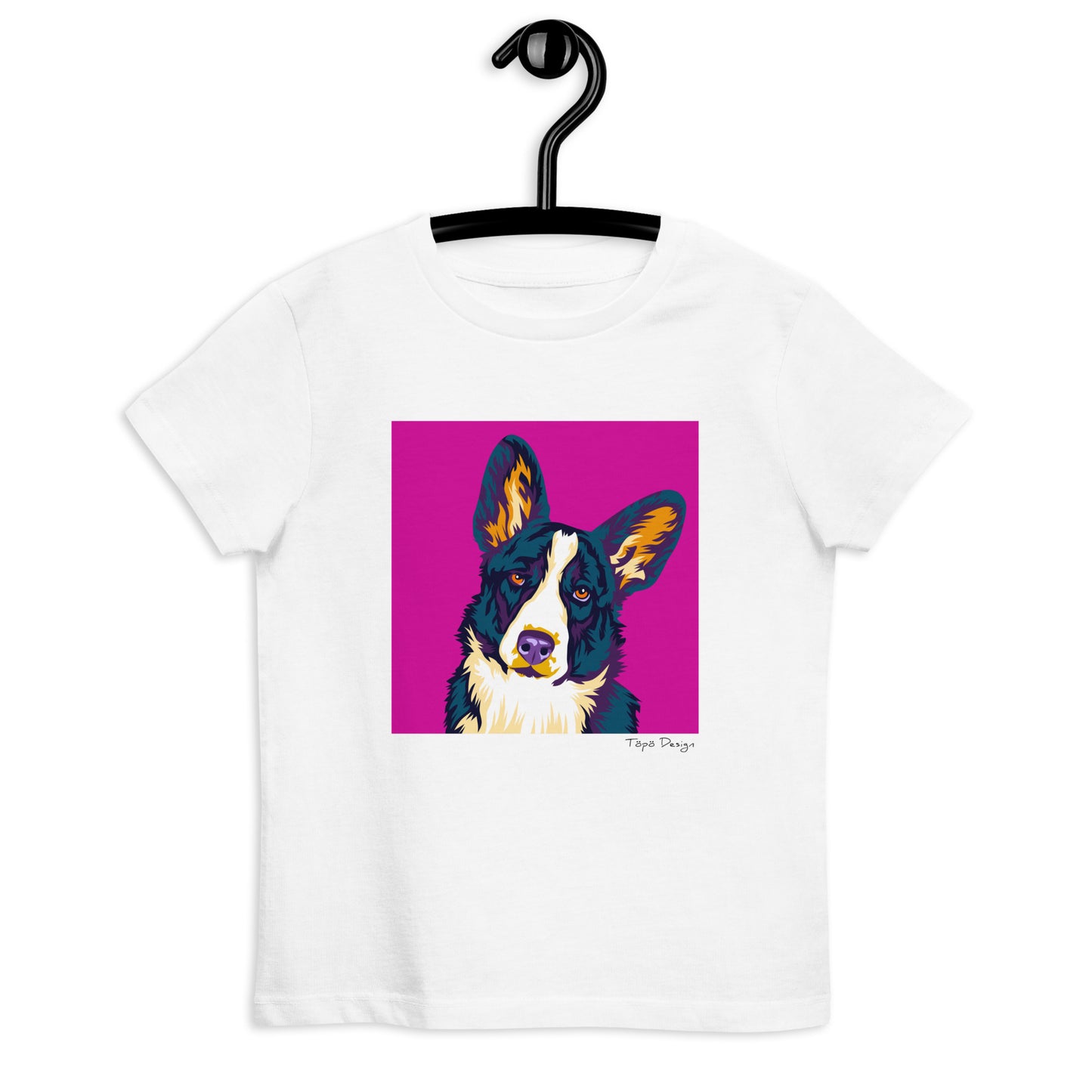 Welsh corgi cardigan Lasten T-paita, Pop Art