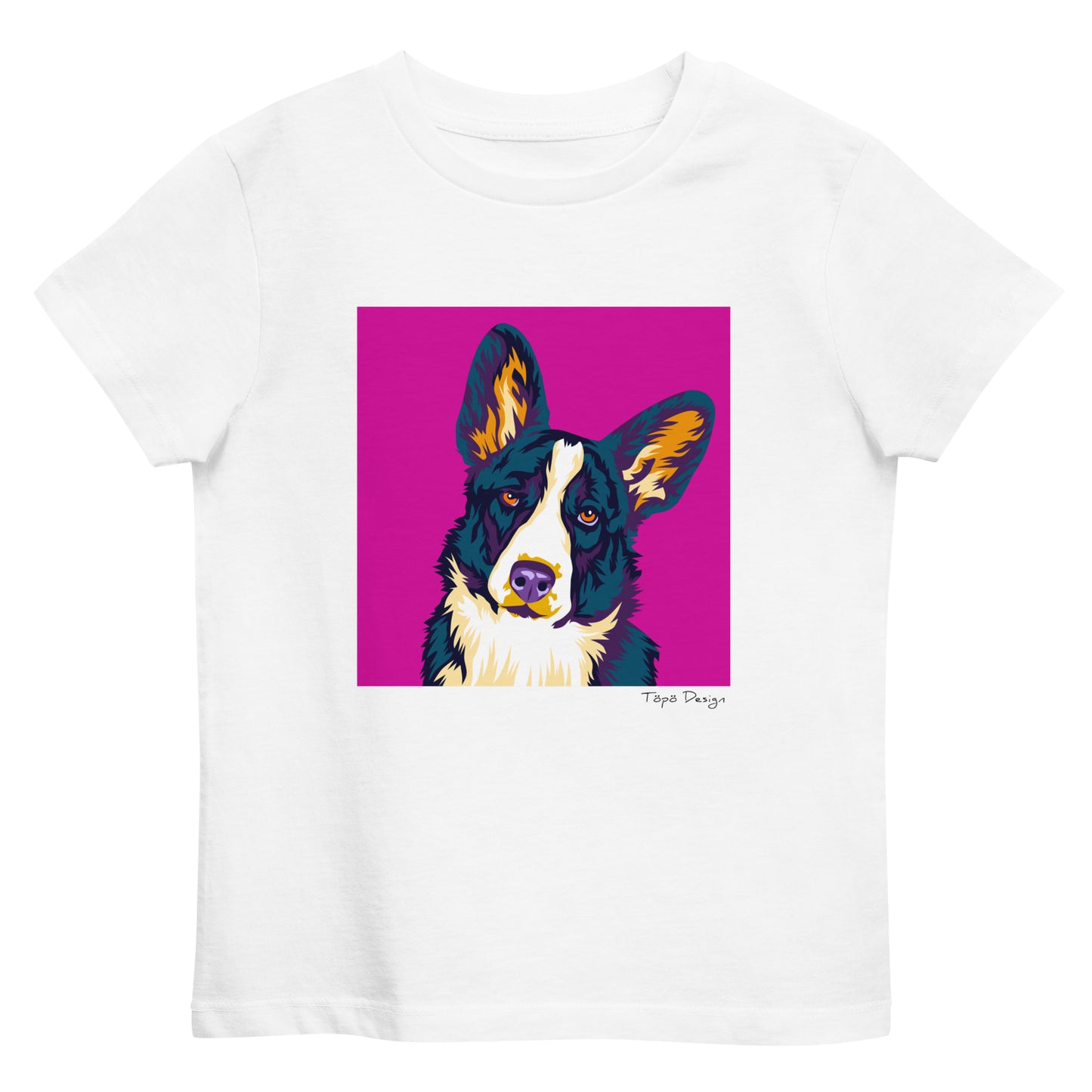 Welsh corgi cardigan Lasten T-paita, Pop Art