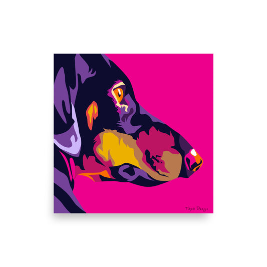 Mäyräkoira sivuprofiili Juliste, Pop Art