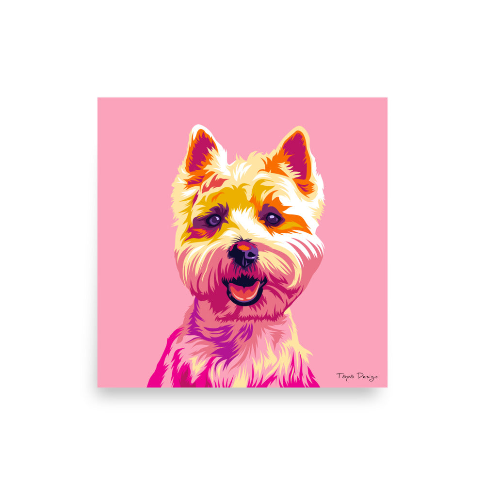 Valkoinen länsiylämaanterrieri Juliste, Pop Art