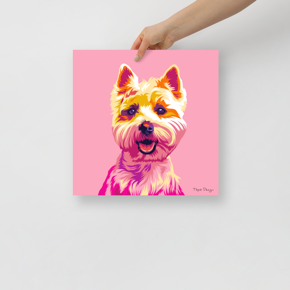 Valkoinen länsiylämaanterrieri Juliste, Pop Art