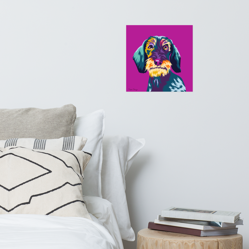 Karkeakarvainen mäyräkoira Juliste, Pop Art
