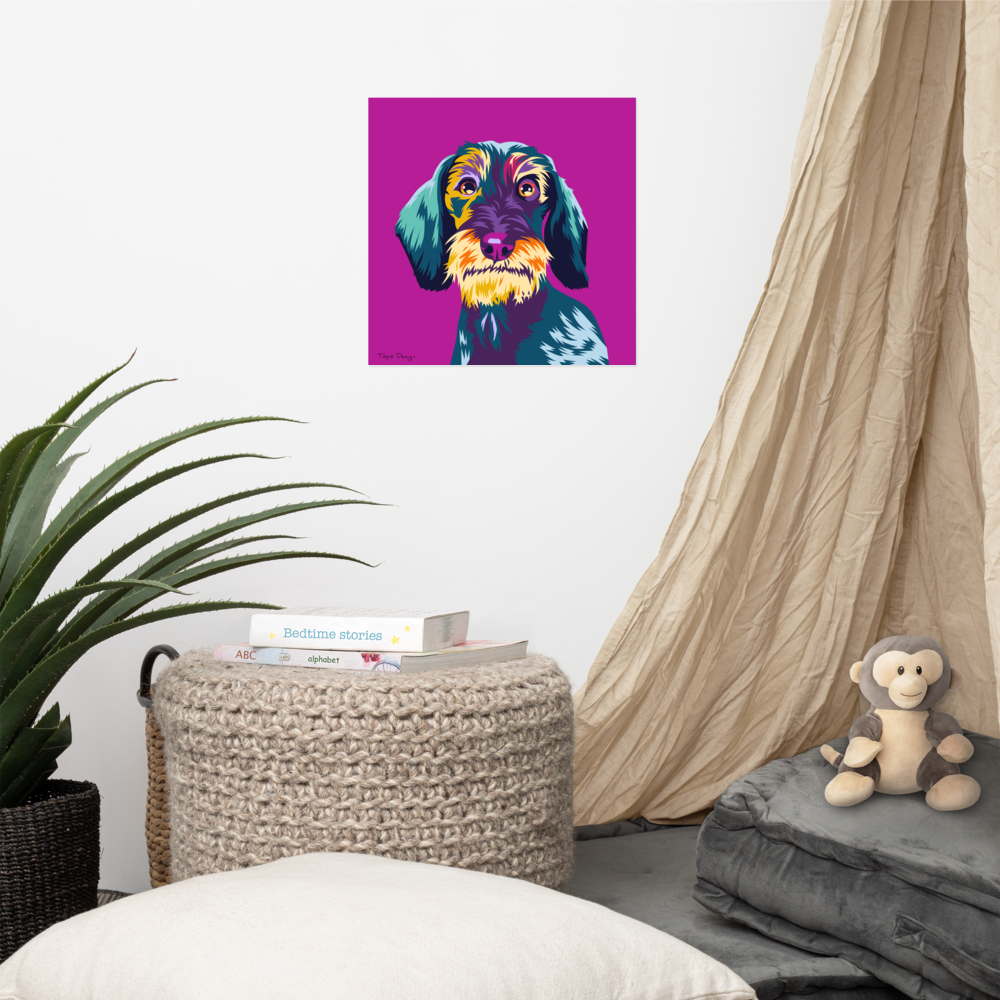 Karkeakarvainen mäyräkoira Juliste, Pop Art