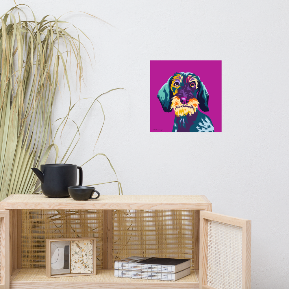 Karkeakarvainen mäyräkoira Juliste, Pop Art