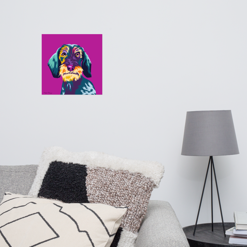 Karkeakarvainen mäyräkoira Juliste, Pop Art