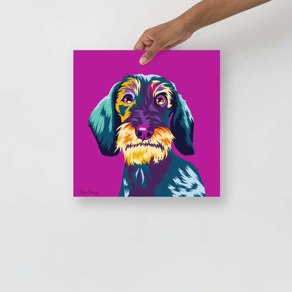 Karkeakarvainen mäyräkoira Juliste, Pop Art