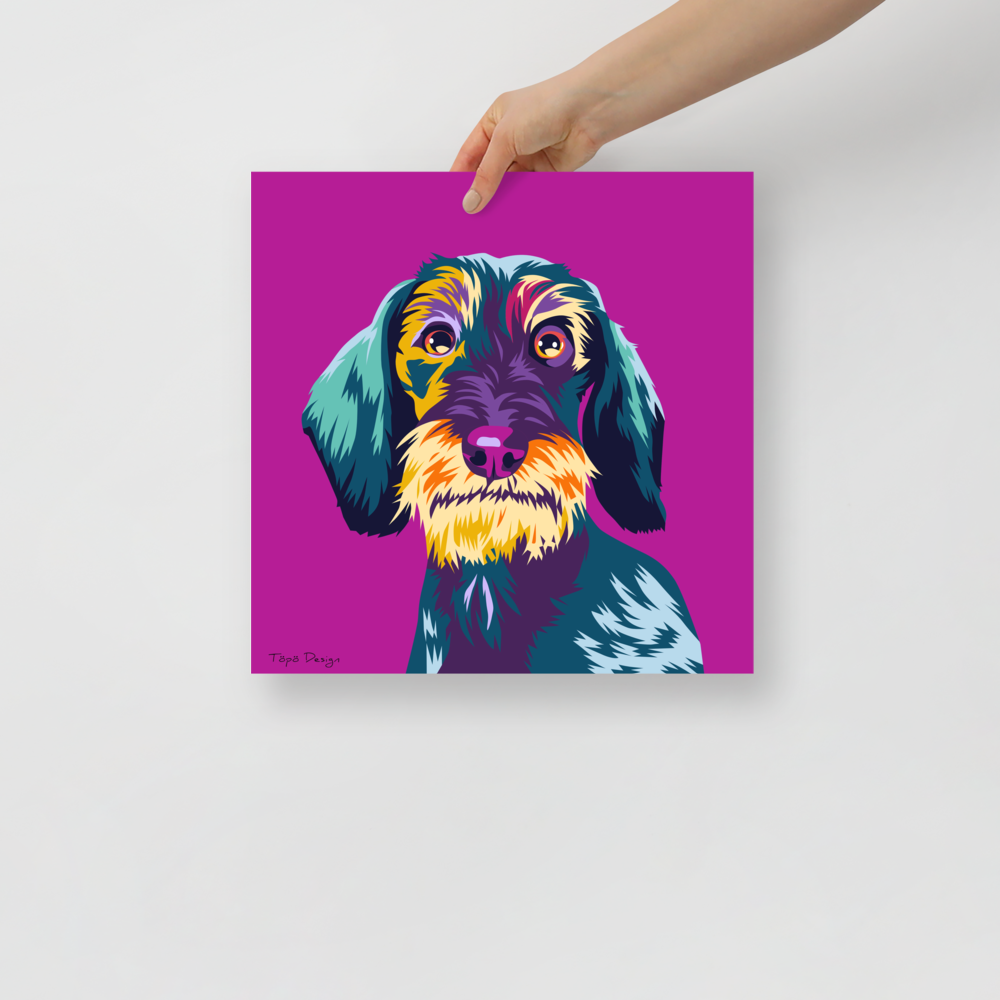 Karkeakarvainen mäyräkoira Juliste, Pop Art