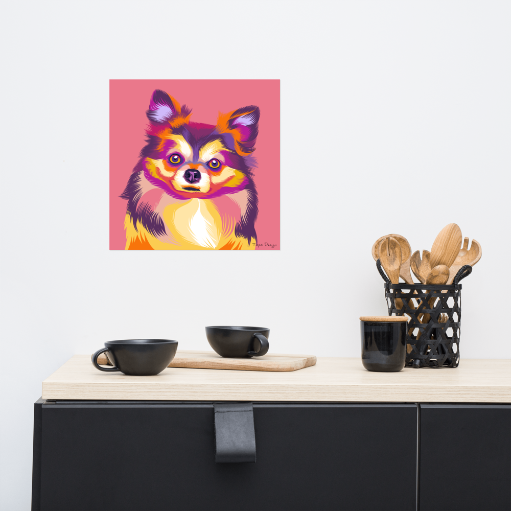 Pitkäkarvainen Chihuahua Juliste, Pop Art