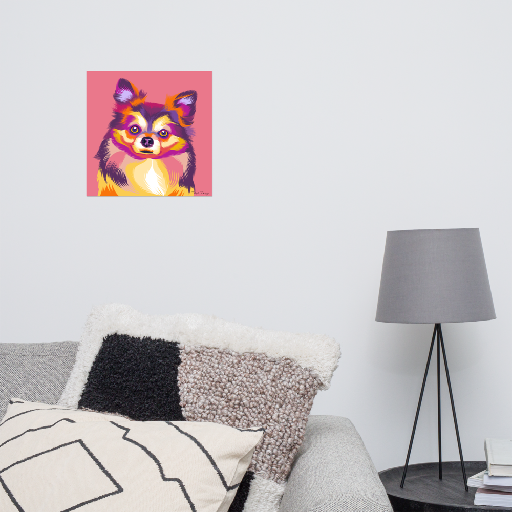 Pitkäkarvainen Chihuahua Juliste, Pop Art