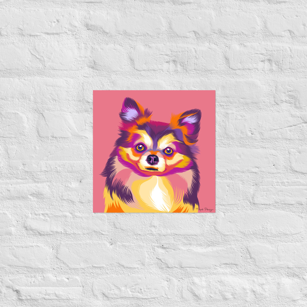 Pitkäkarvainen Chihuahua Juliste, Pop Art