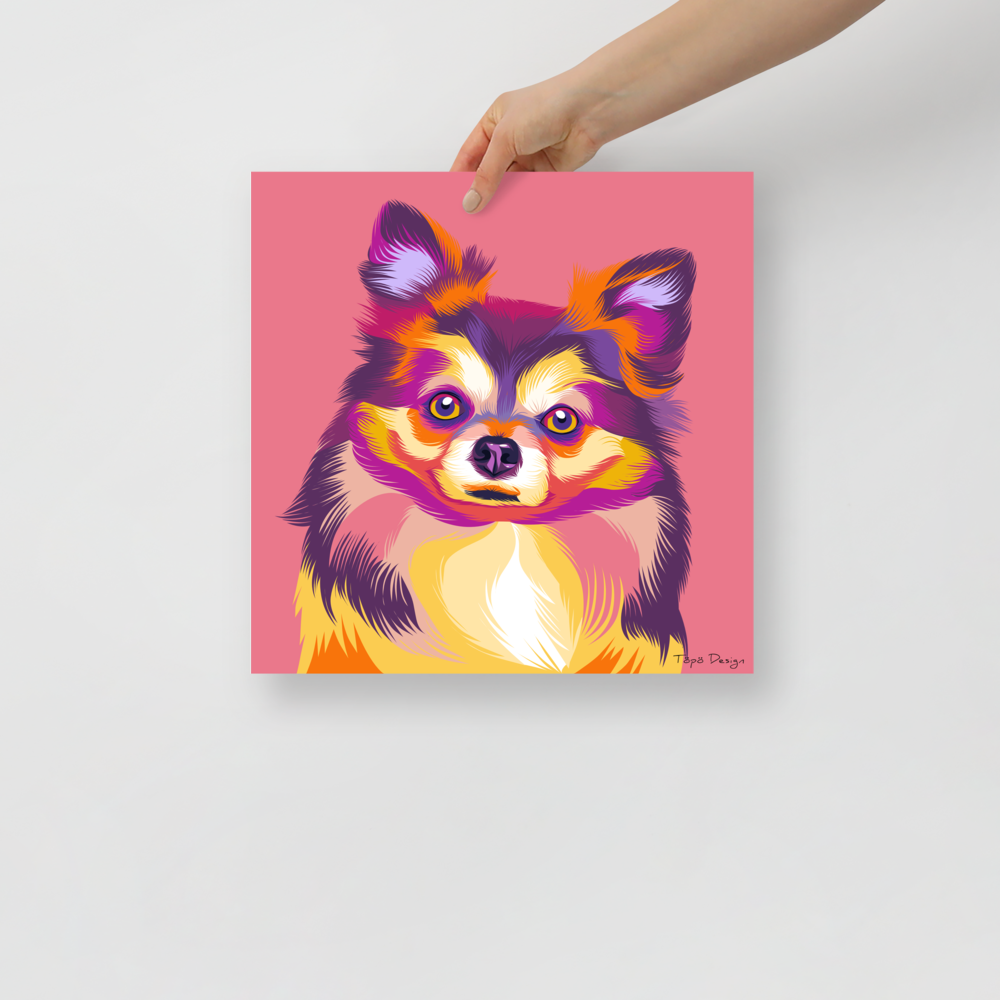 Pitkäkarvainen Chihuahua Juliste, Pop Art