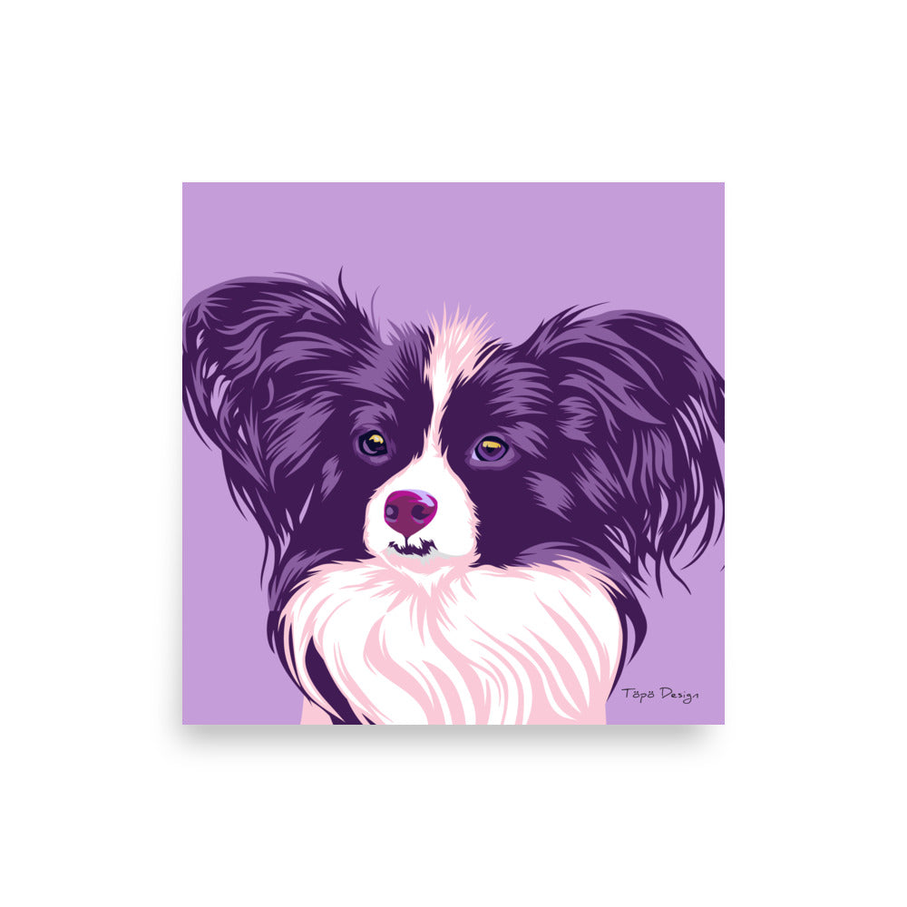 Papillon, perhoskoira juliste, Pop Art