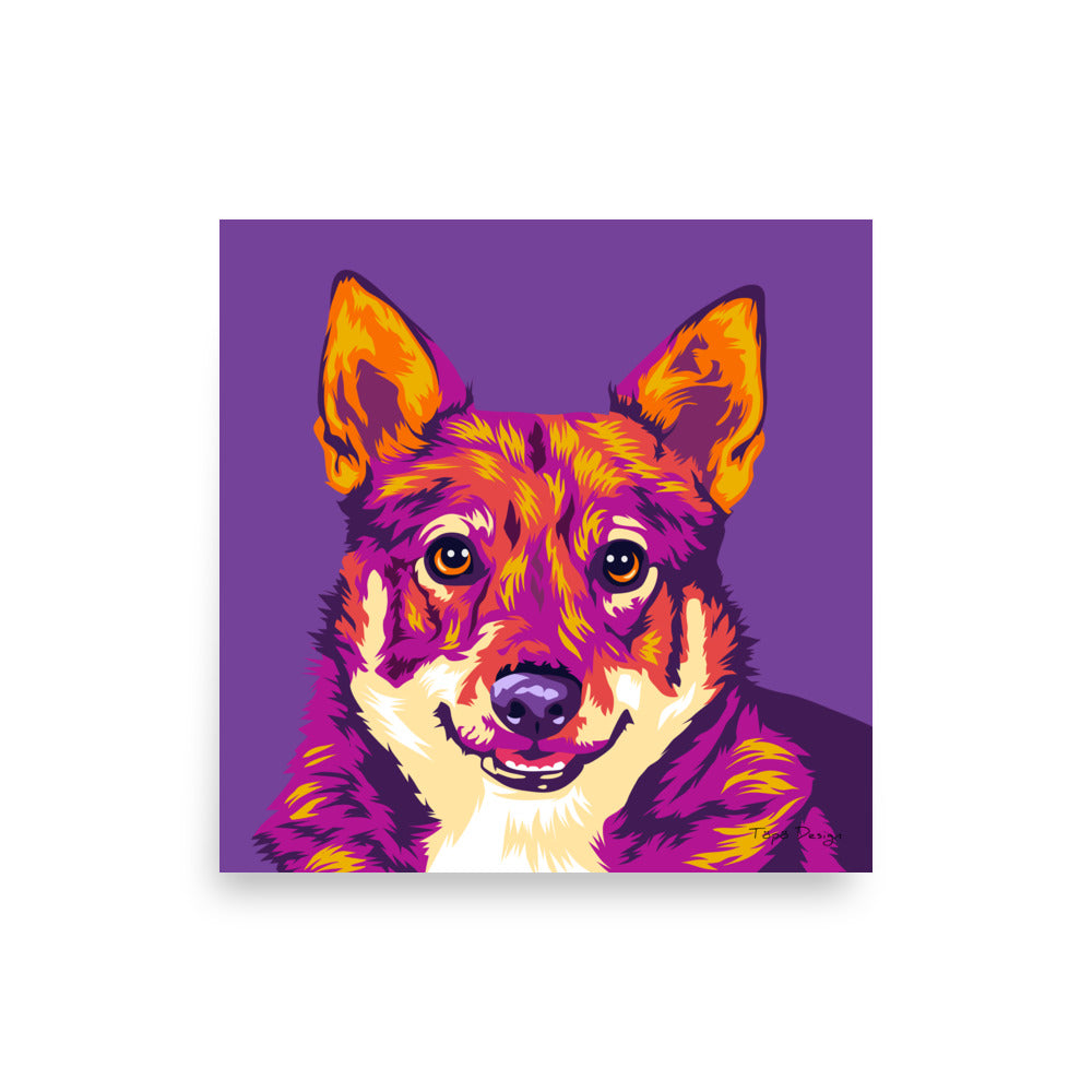 Länsigöötanmaanpystykorva Juliste, Pop Art