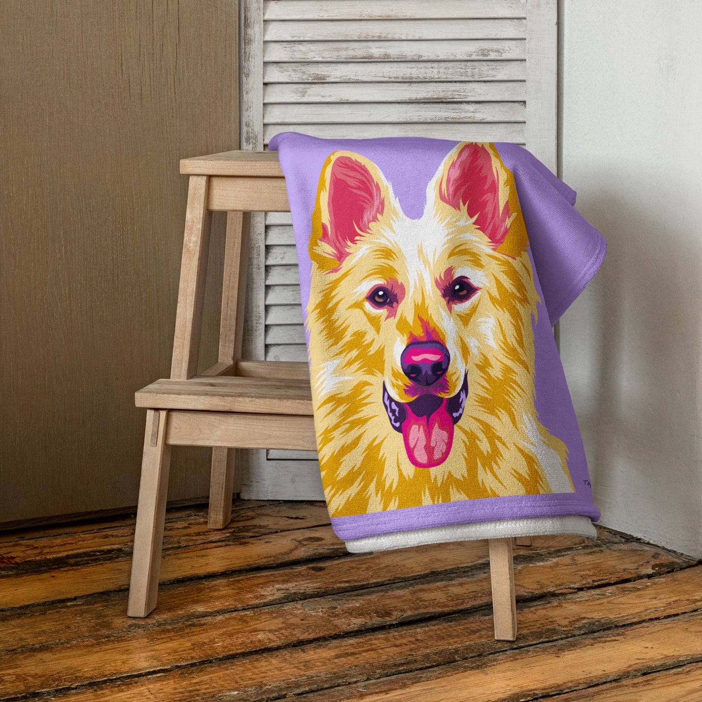 Valkoinenpaimenkoira Kylpypyyhe, Pop Art