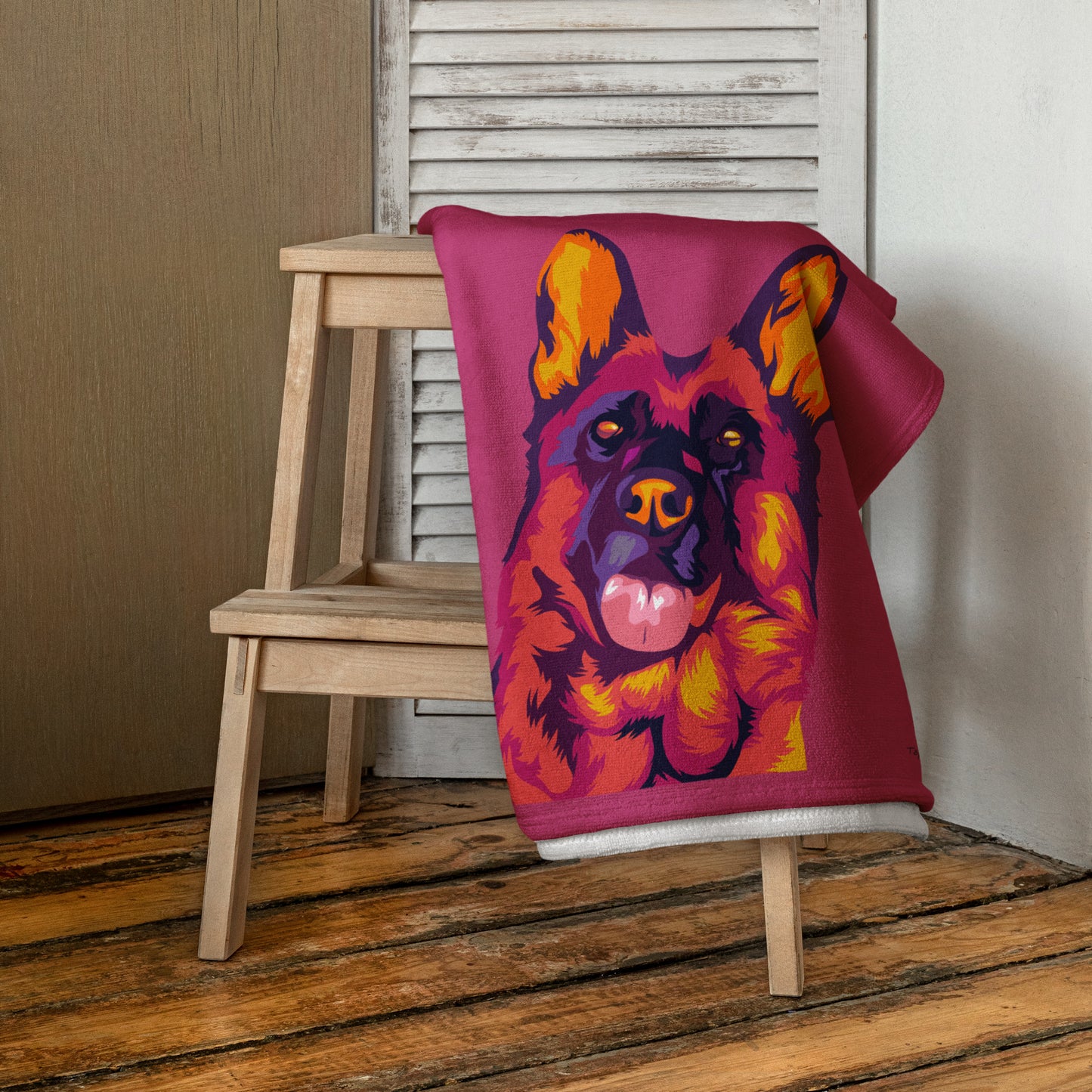 Saksanpaimenkoira Kylpypyyhe, Pop Art