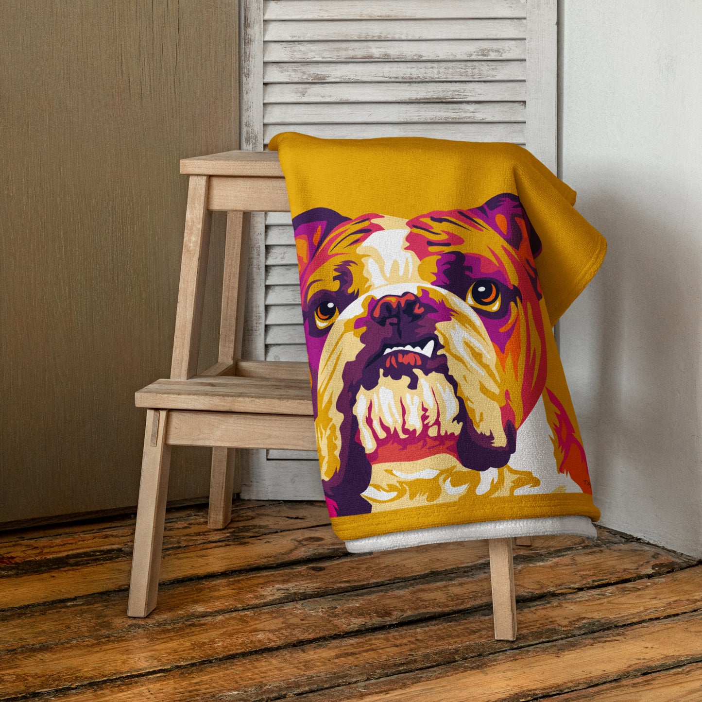 Englanninbulldoggi Kylpypyyhe, Pop Art