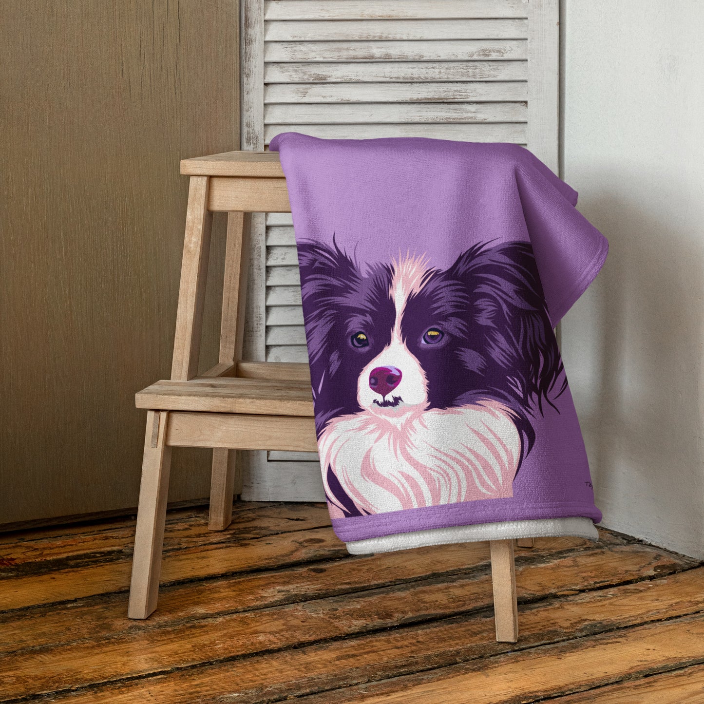 Papillon, perhoskoira Kylpypyyhe, Pop Art