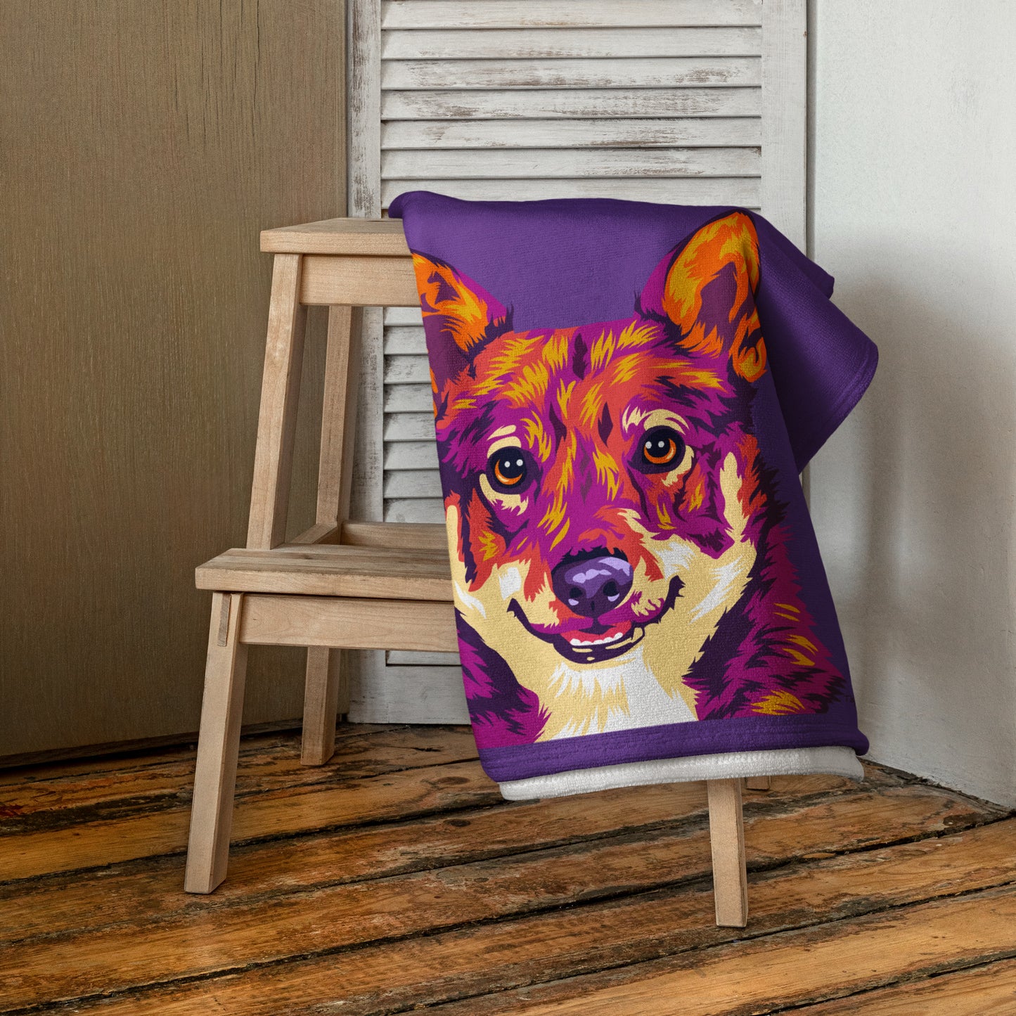 Länsigöötanmaanpystykorva Kylpypyyhe, Pop Art