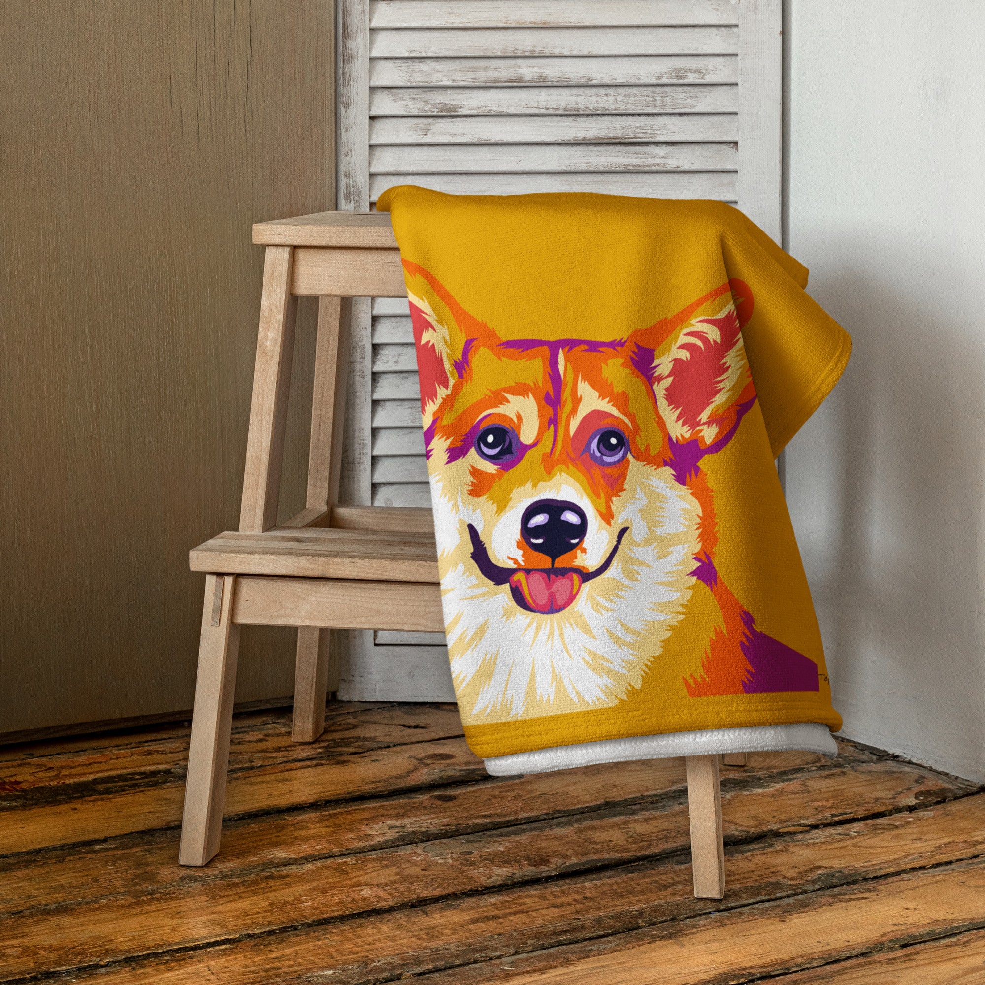 Welsh corgi pembroke Kylpypyyhe, Pop Art