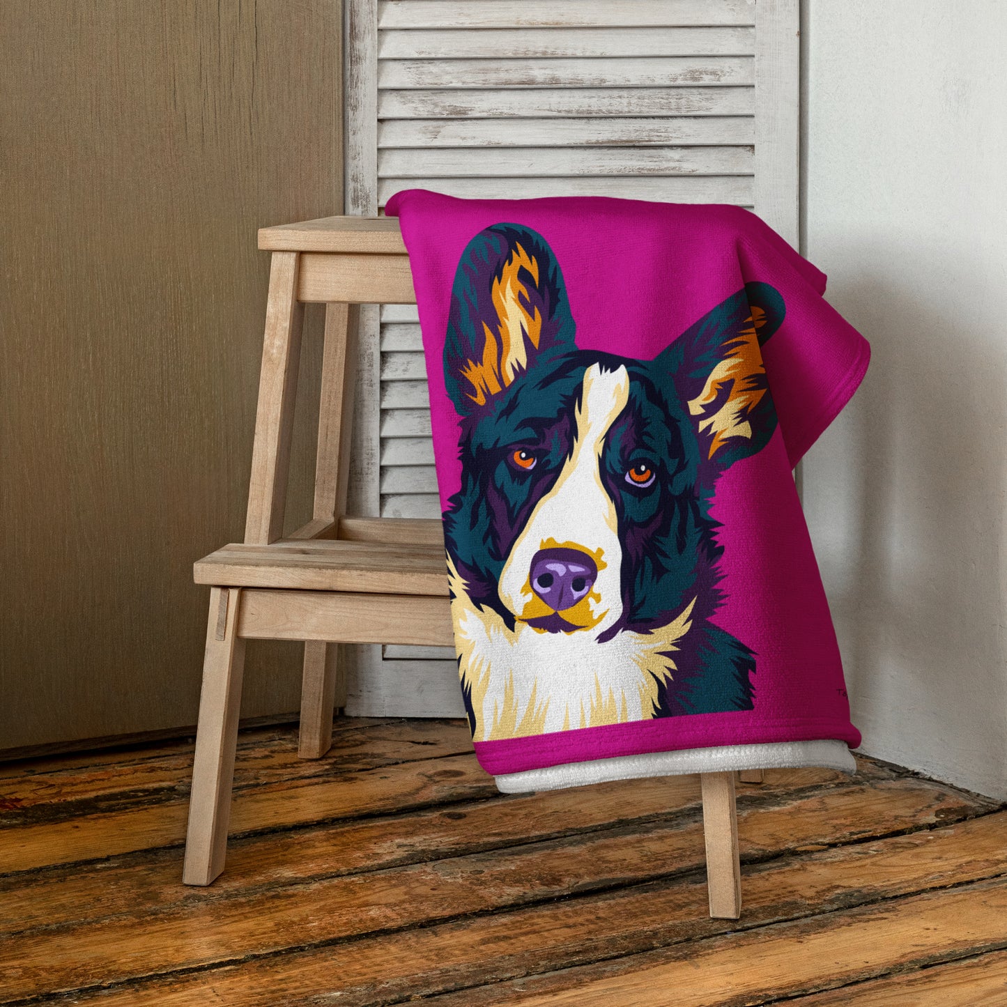 Welsh corgi cardigan Kylpypyyhe, Pop Art