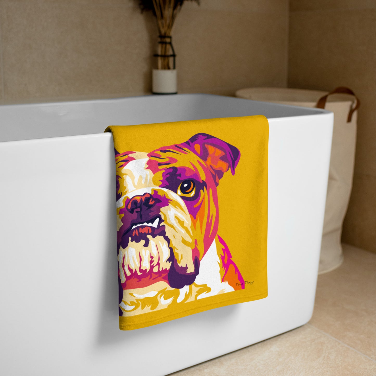 Englanninbulldoggi Kylpypyyhe, Pop Art