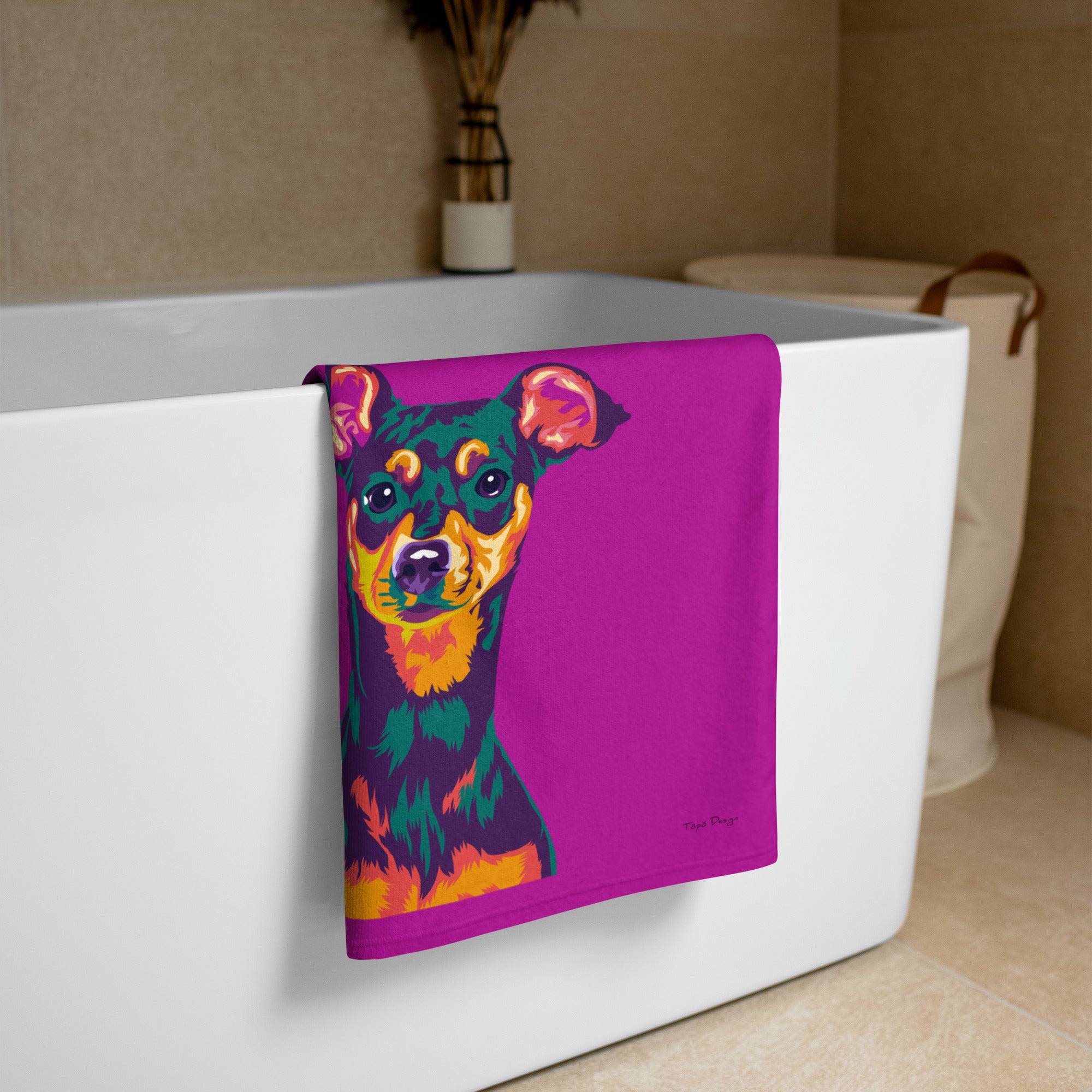 Kääpiöpinseri Kylpypyyhe, Pop Art