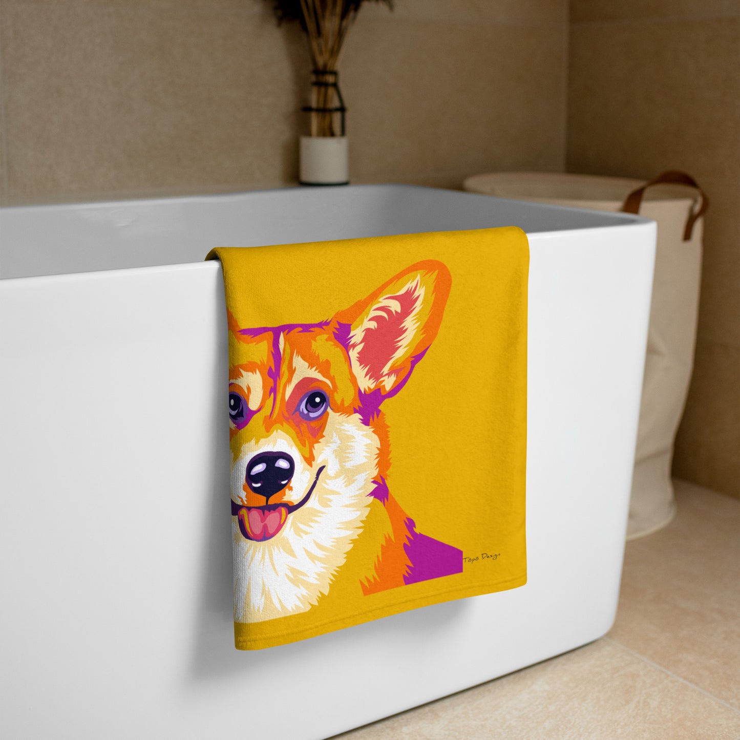 Welsh corgi pembroke Kylpypyyhe, Pop Art