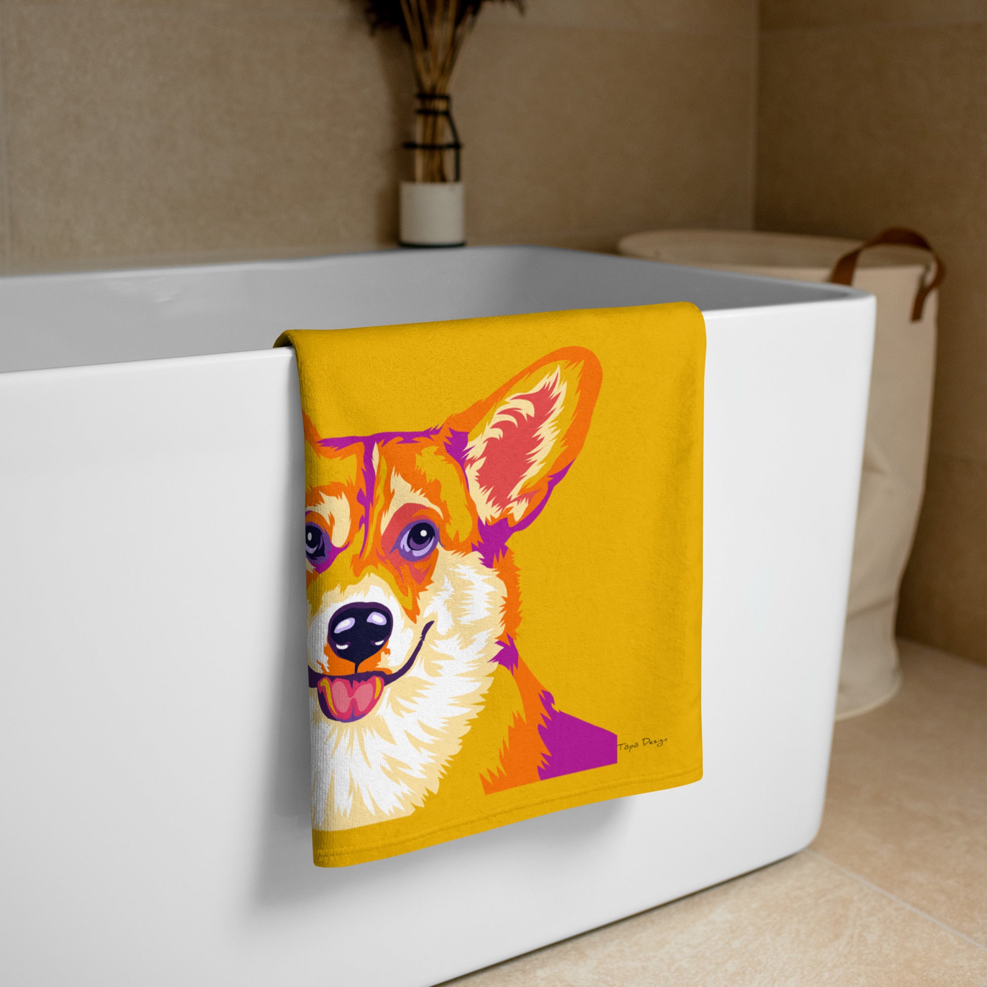 Welsh corgi pembroke Kylpypyyhe, Pop Art