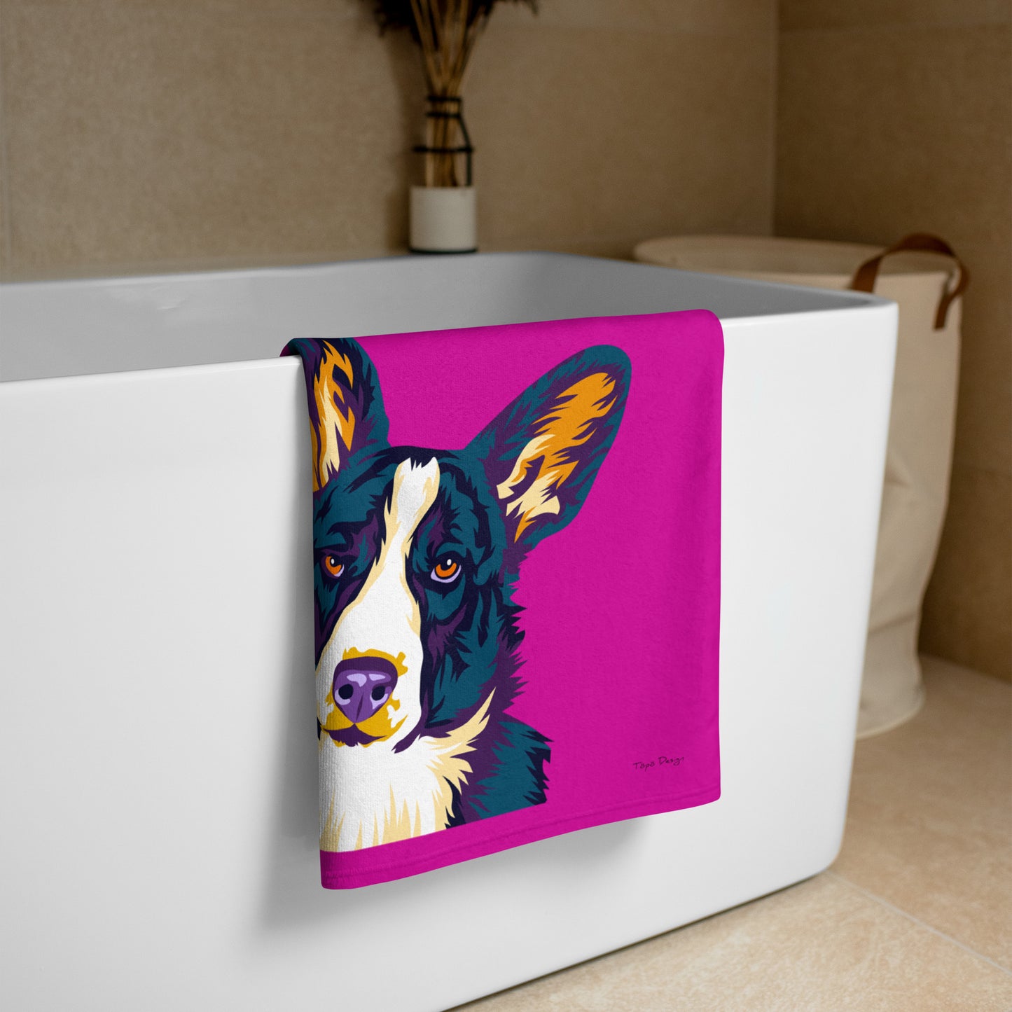 Welsh corgi cardigan Kylpypyyhe, Pop Art