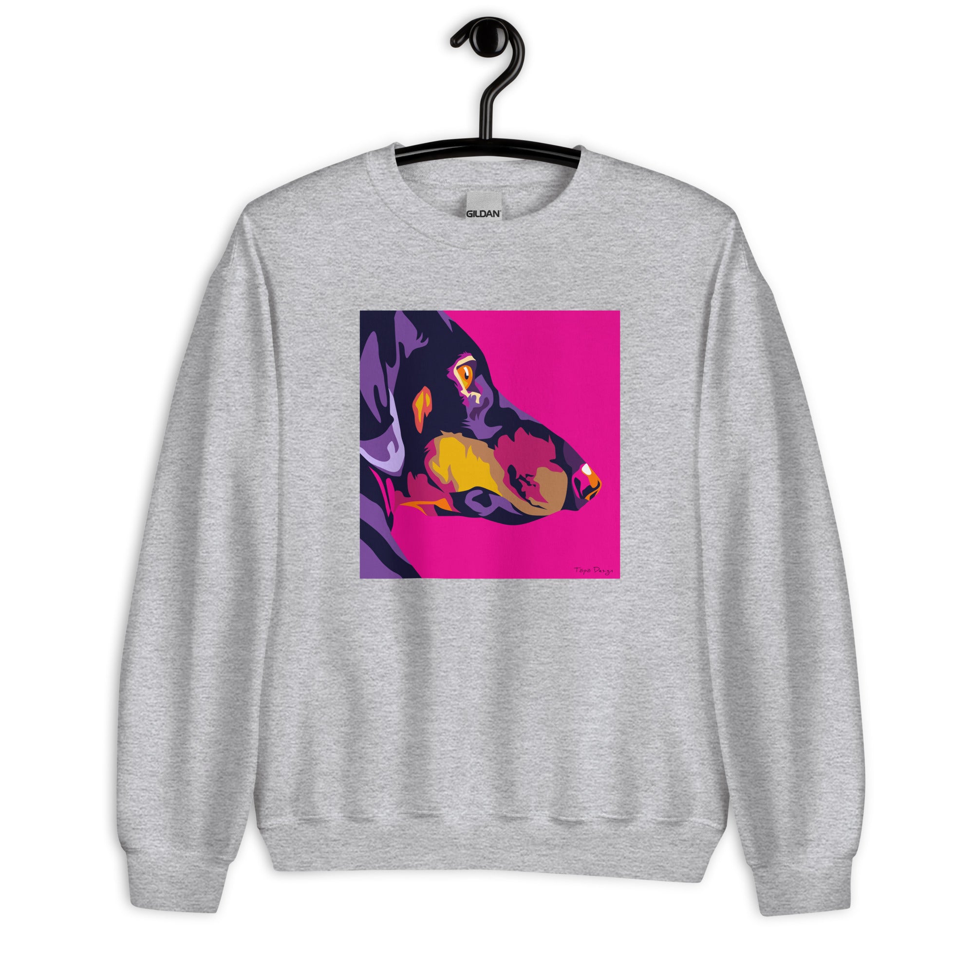 Mäyräkoira sivuprofiili Collegepaita, Pop Art